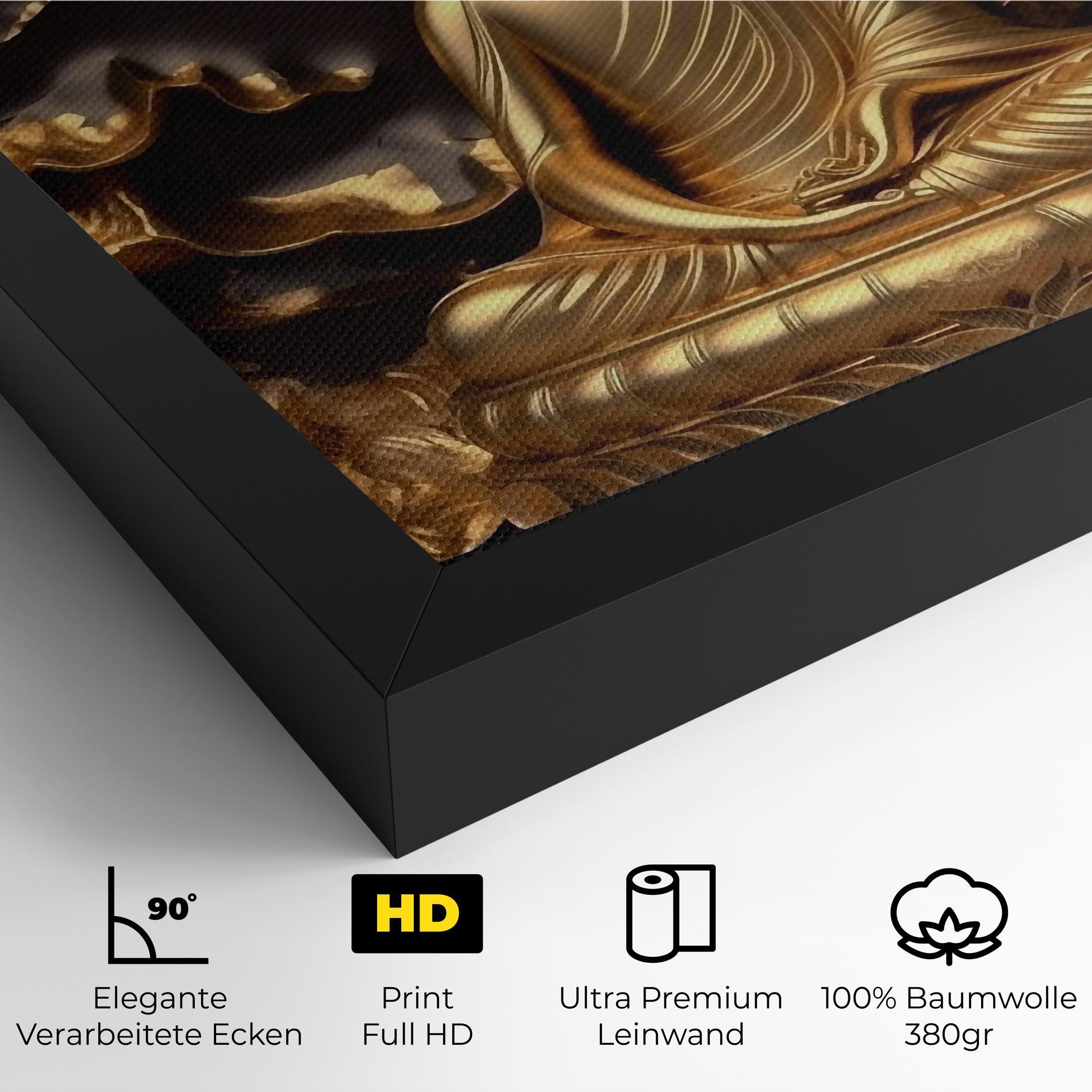Leinwandbild Gold 3d Buddha mockup 4