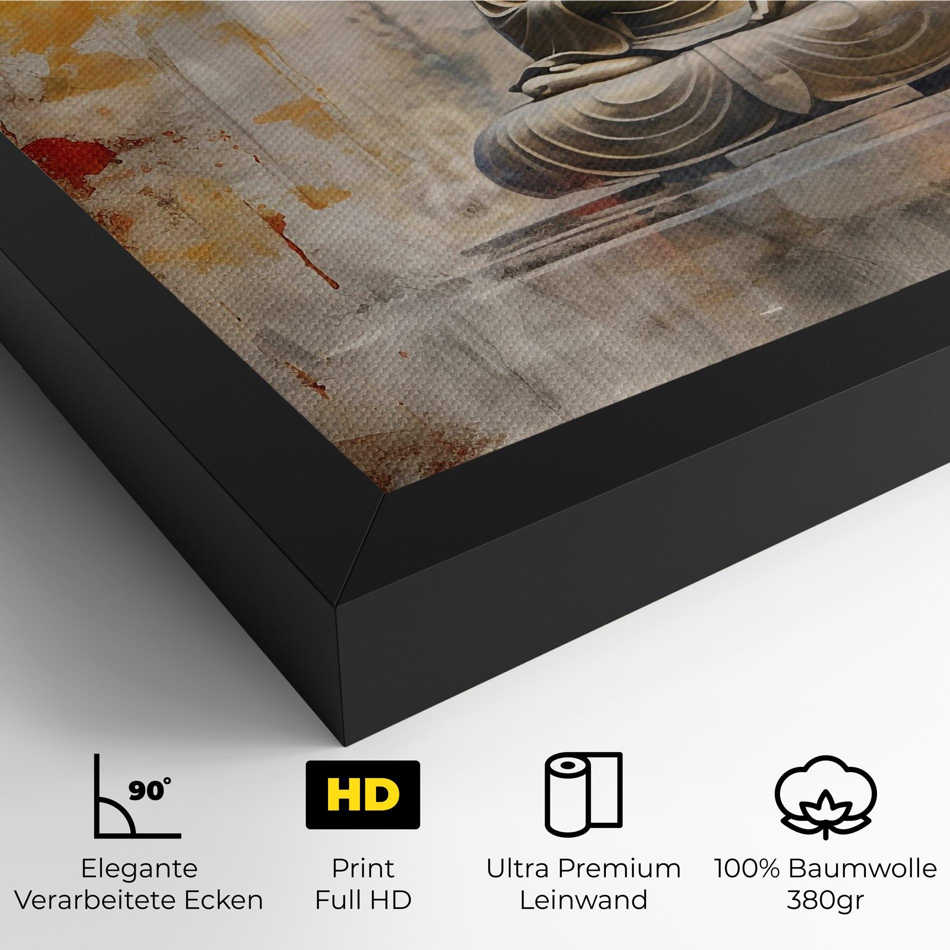 Leinwandbild Grey Gold Buddha mockup 4