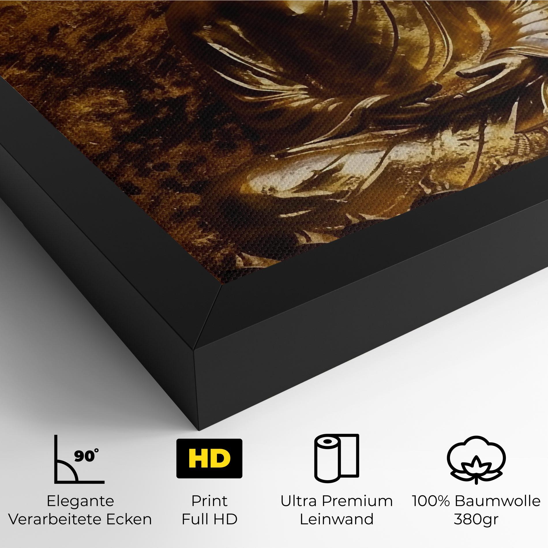 Leinwandbild Statue Gold Buddha mockup 4