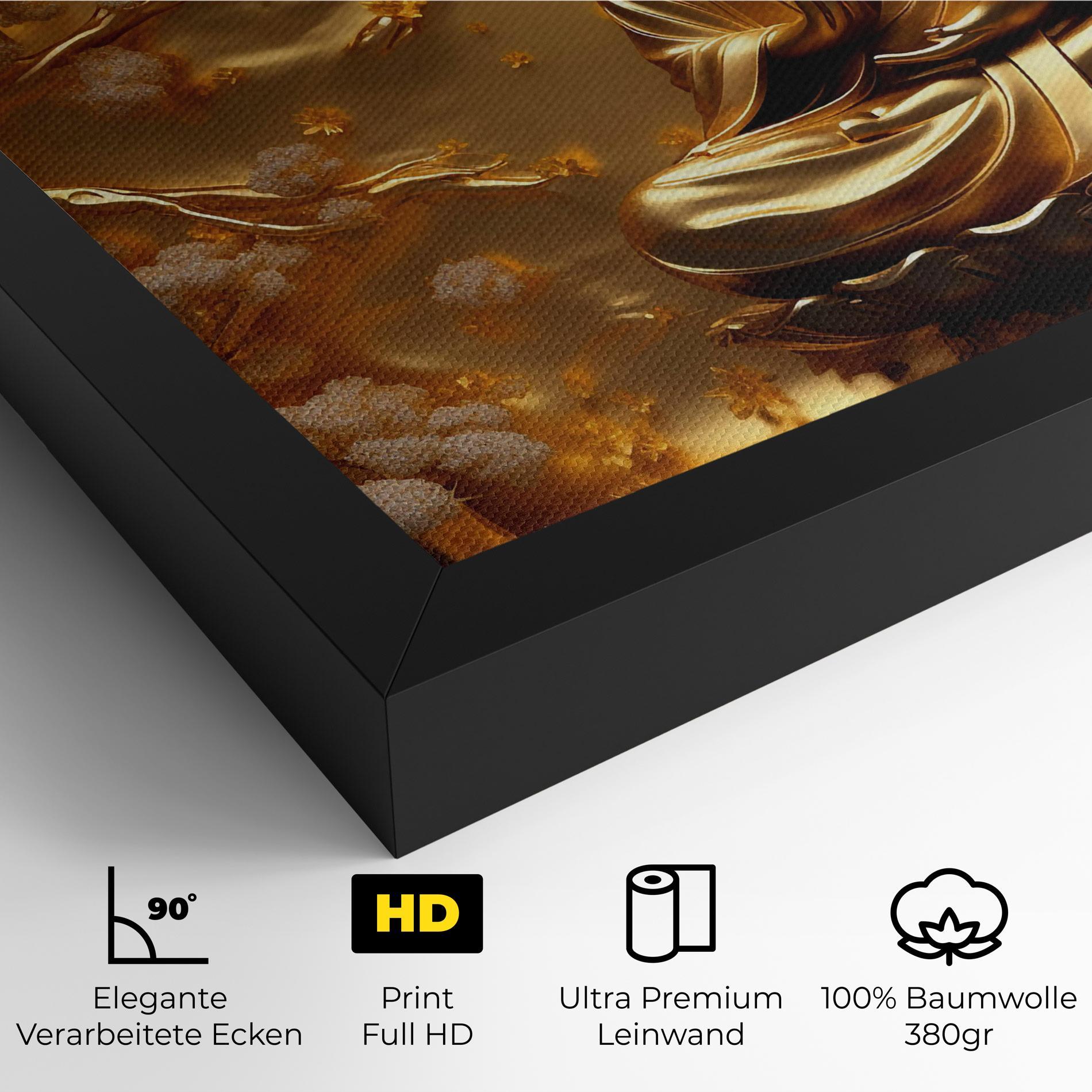 Leinwandbild Strong Gold Buddha mockup 4