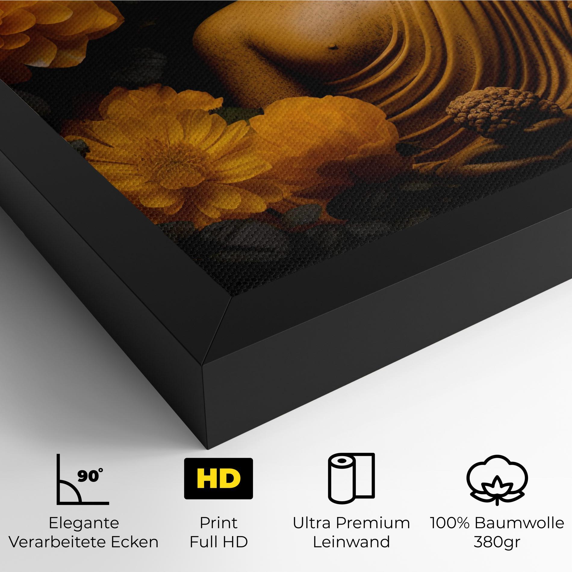 Leinwandbild Vecteezy_buddha Statue Surrounded By Yellow Flowers Ai Generated_27745002_860 mockup 4