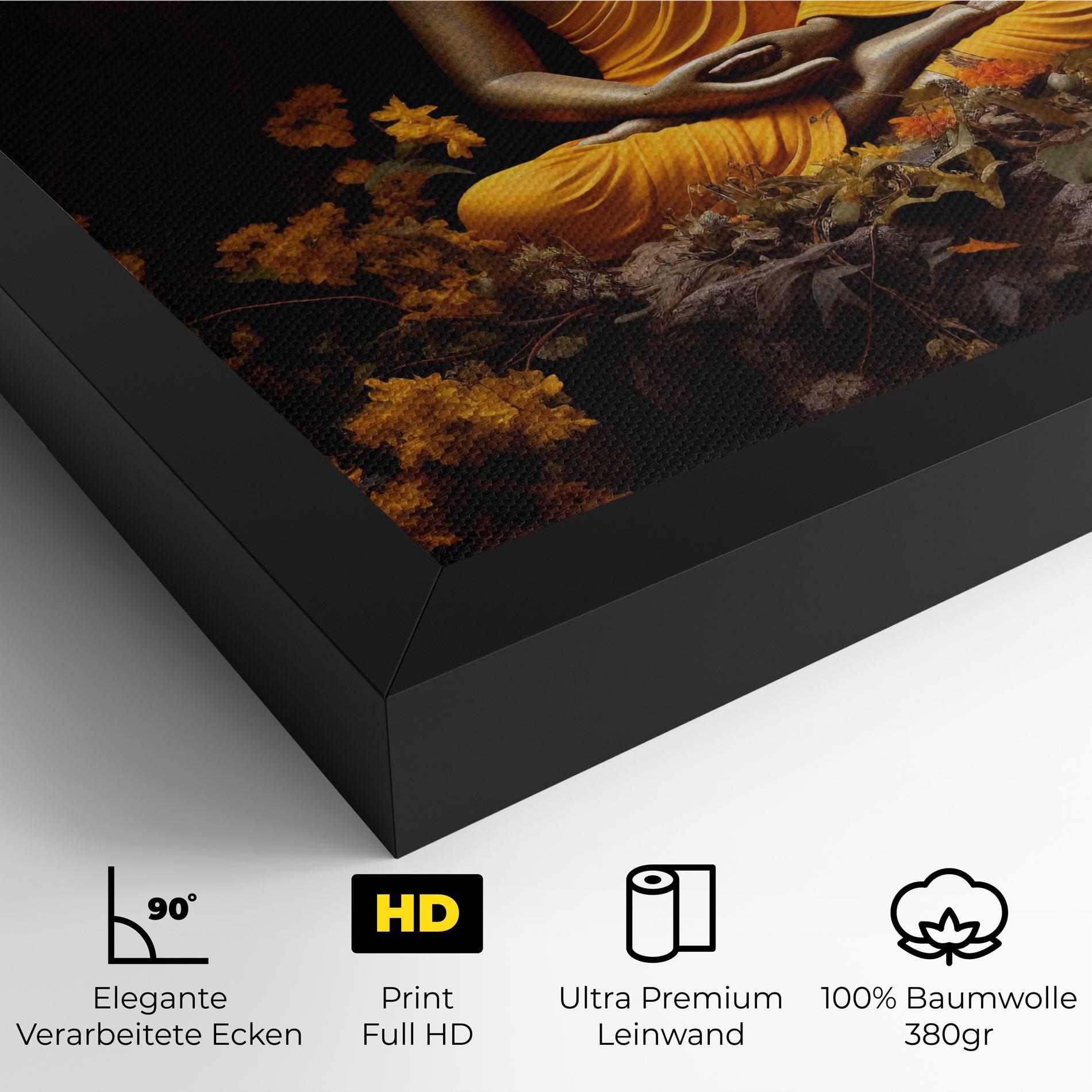 Leinwandbild Yellow Light Buddha mockup 4