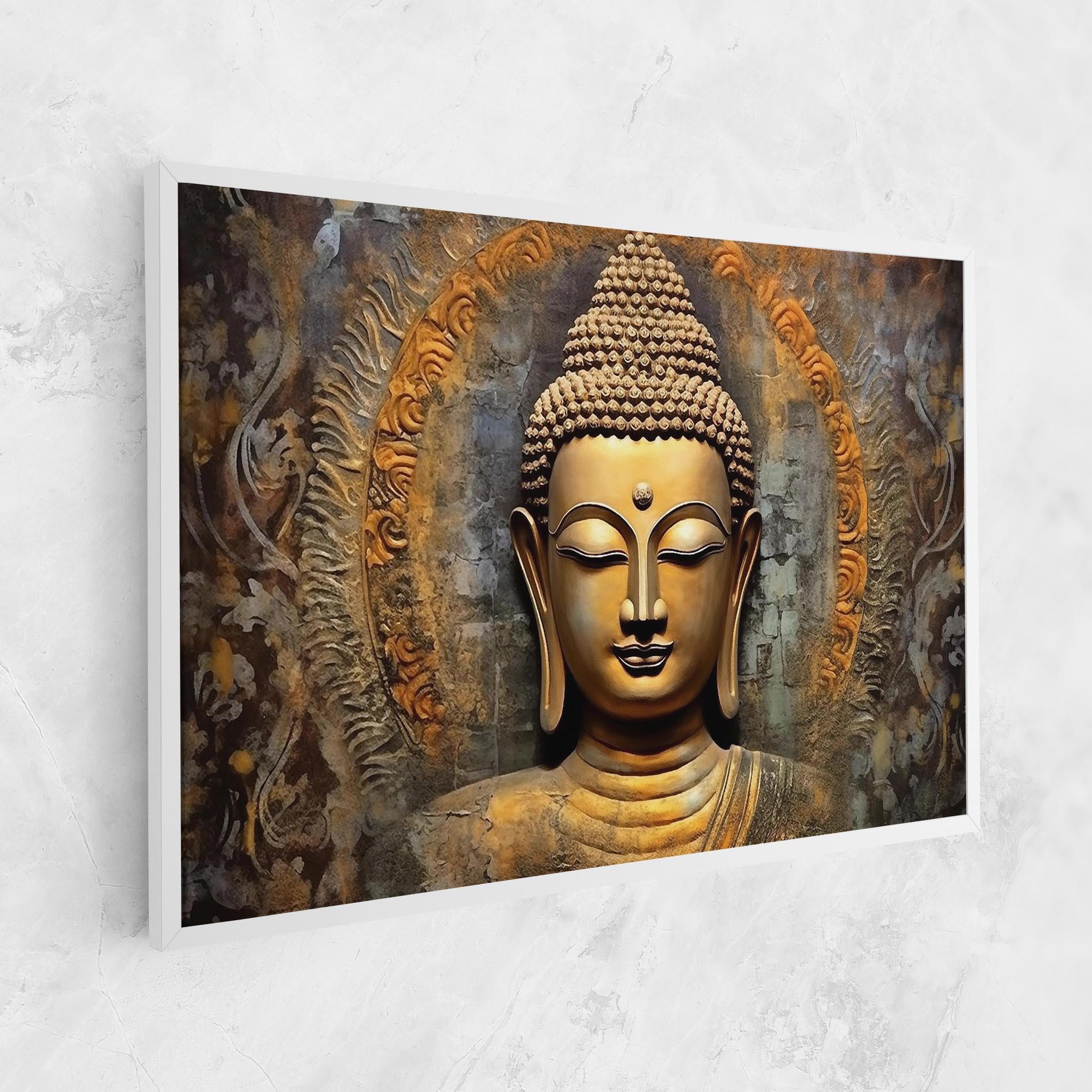 Leinwandbild Buddha 3d Head mockup 1