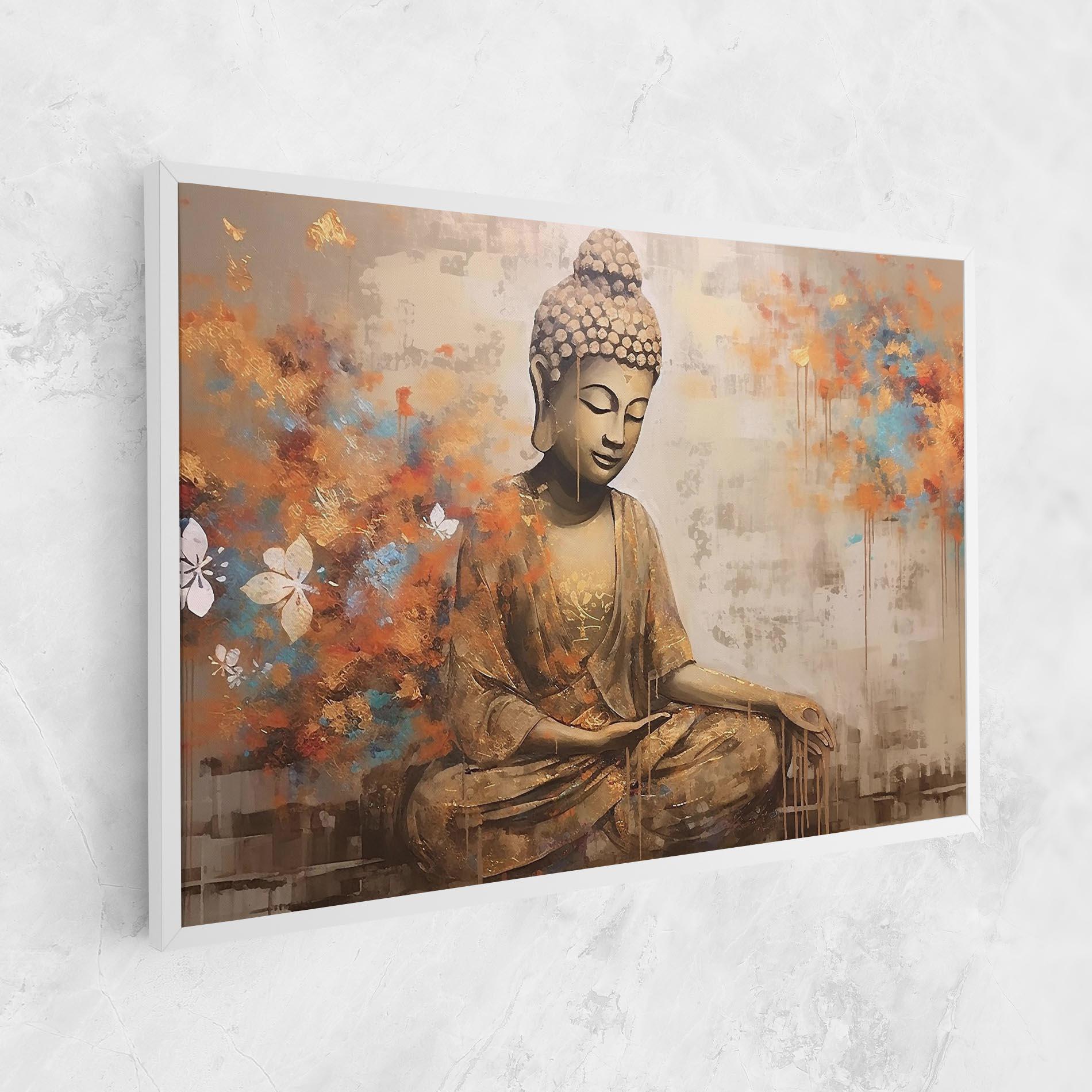 Leinwandbild Buddha Cream Blue mockup 1
