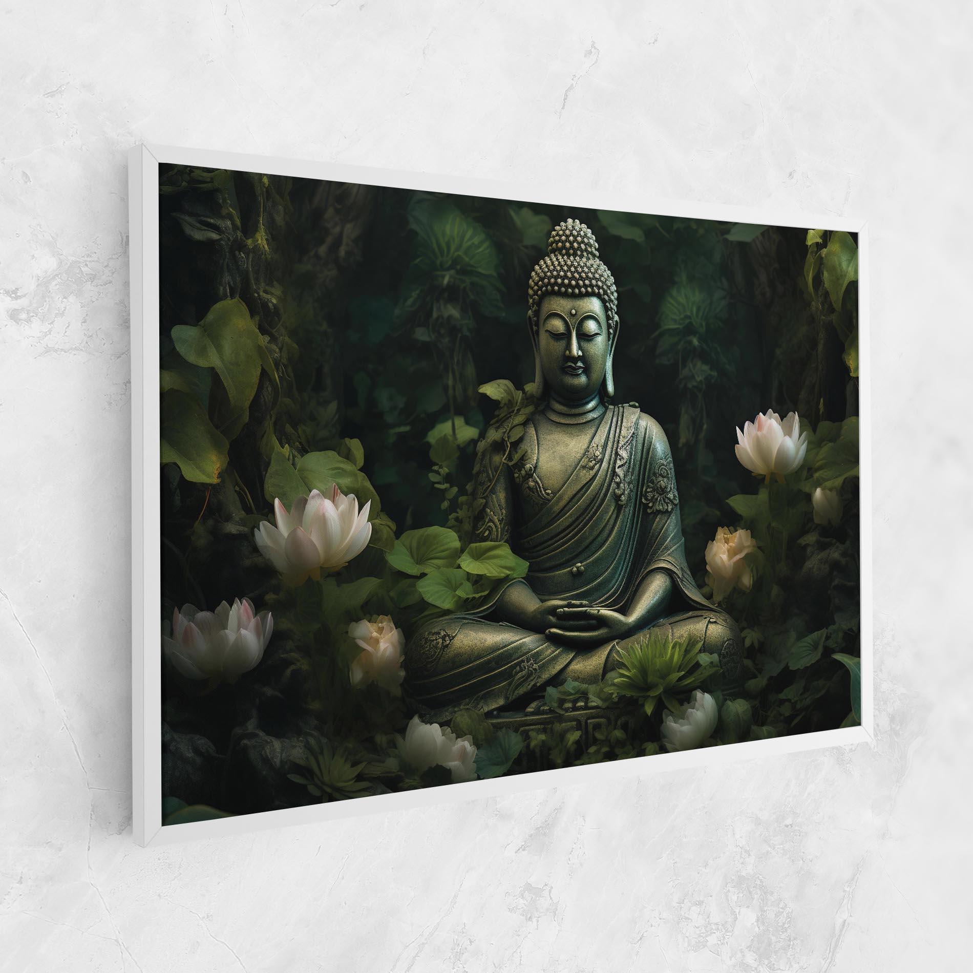 Leinwandbild Buddha Lotus Flower mockup 1