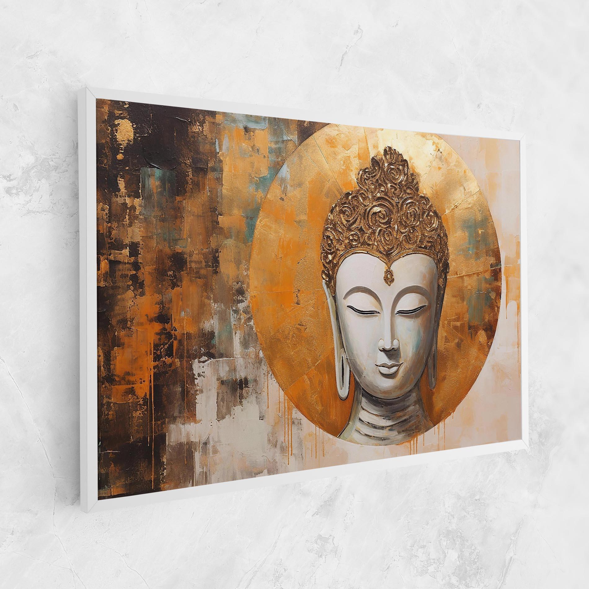 Leinwandbild Cream Circle Buddha mockup 1