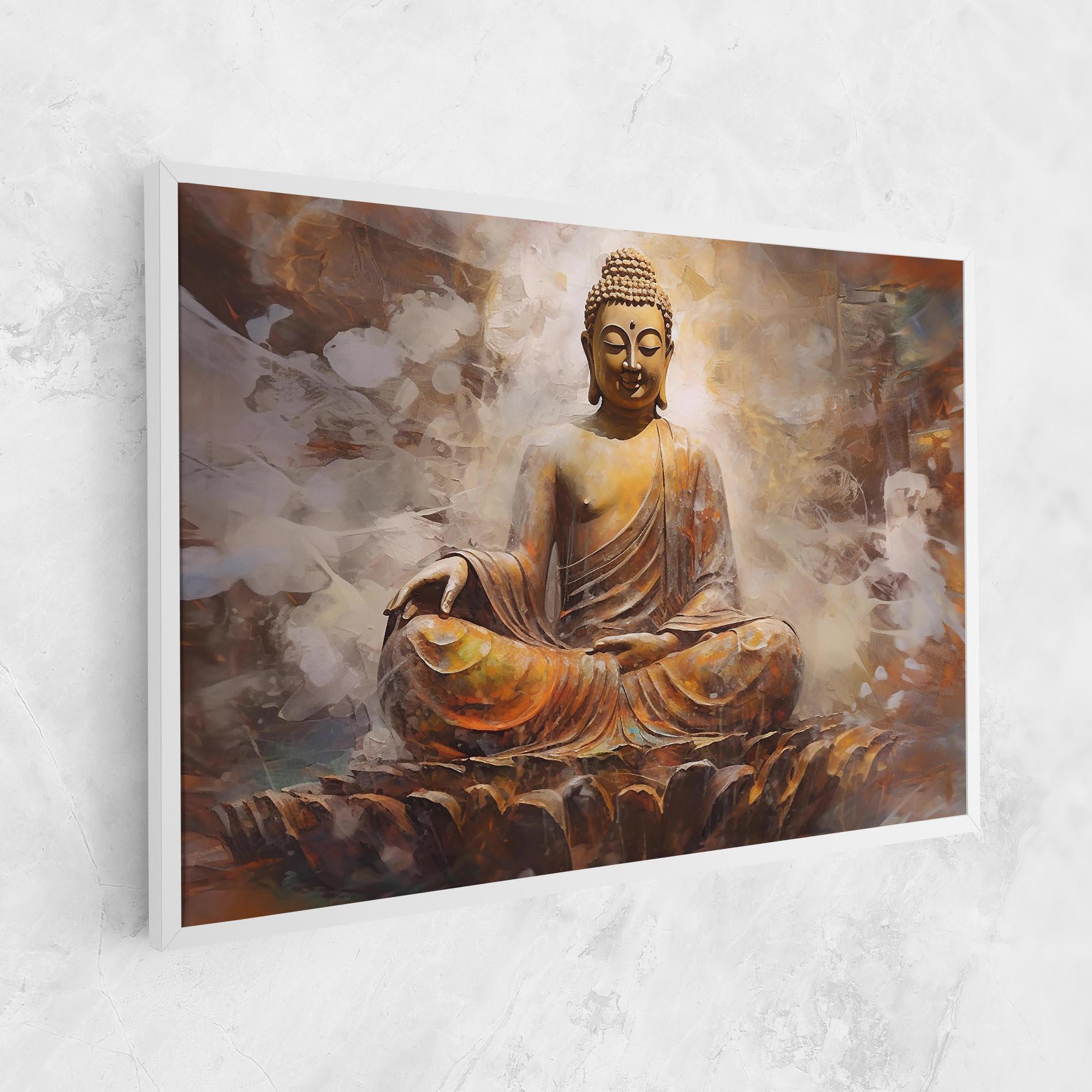 Leinwandbild Cream Orange Buddha mockup 1