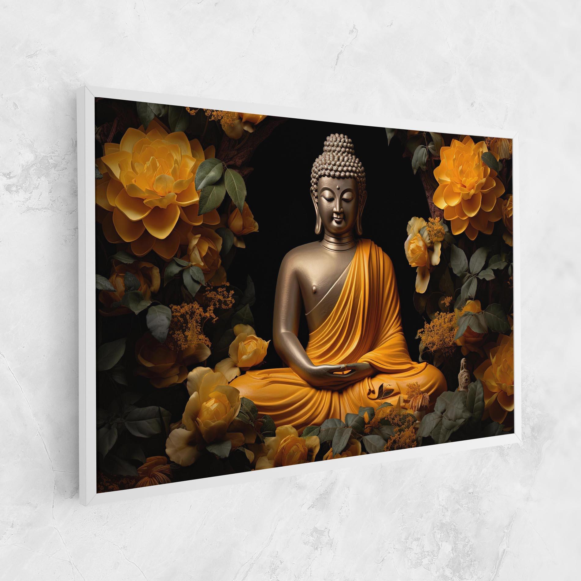 Leinwandbild Gold Buddha Flower mockup 1