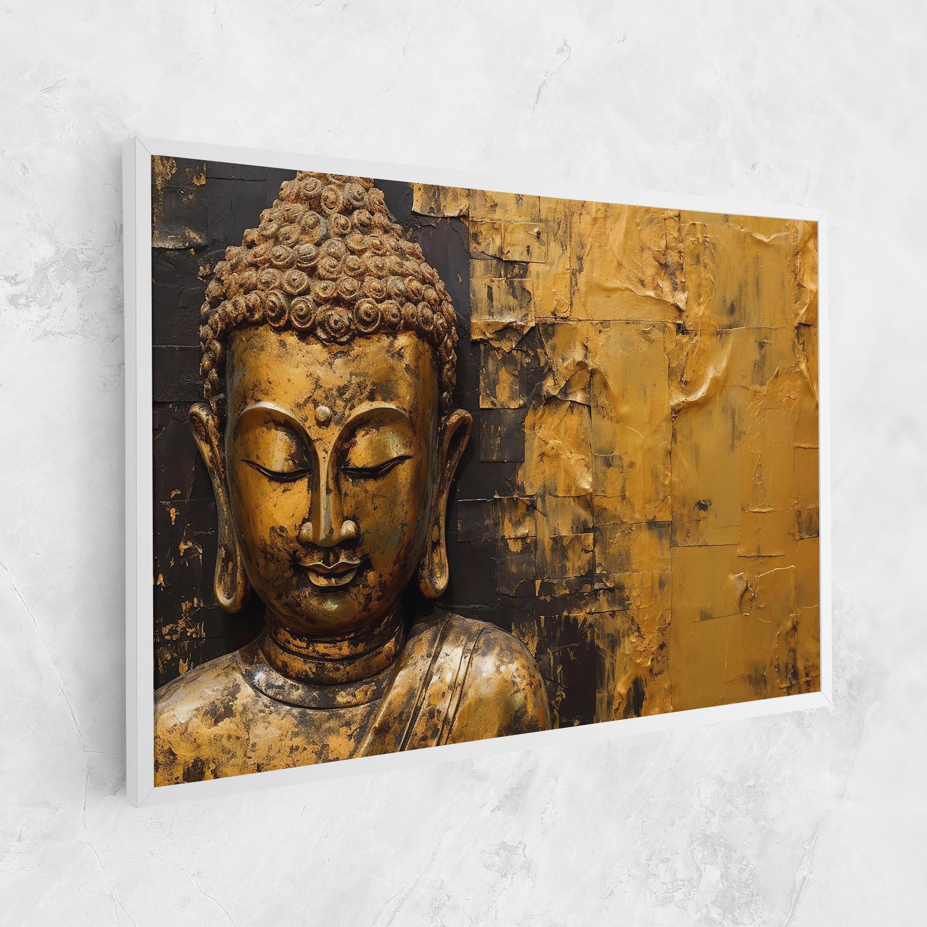 Leinwandbild Gold Paint Buddha mockup 1