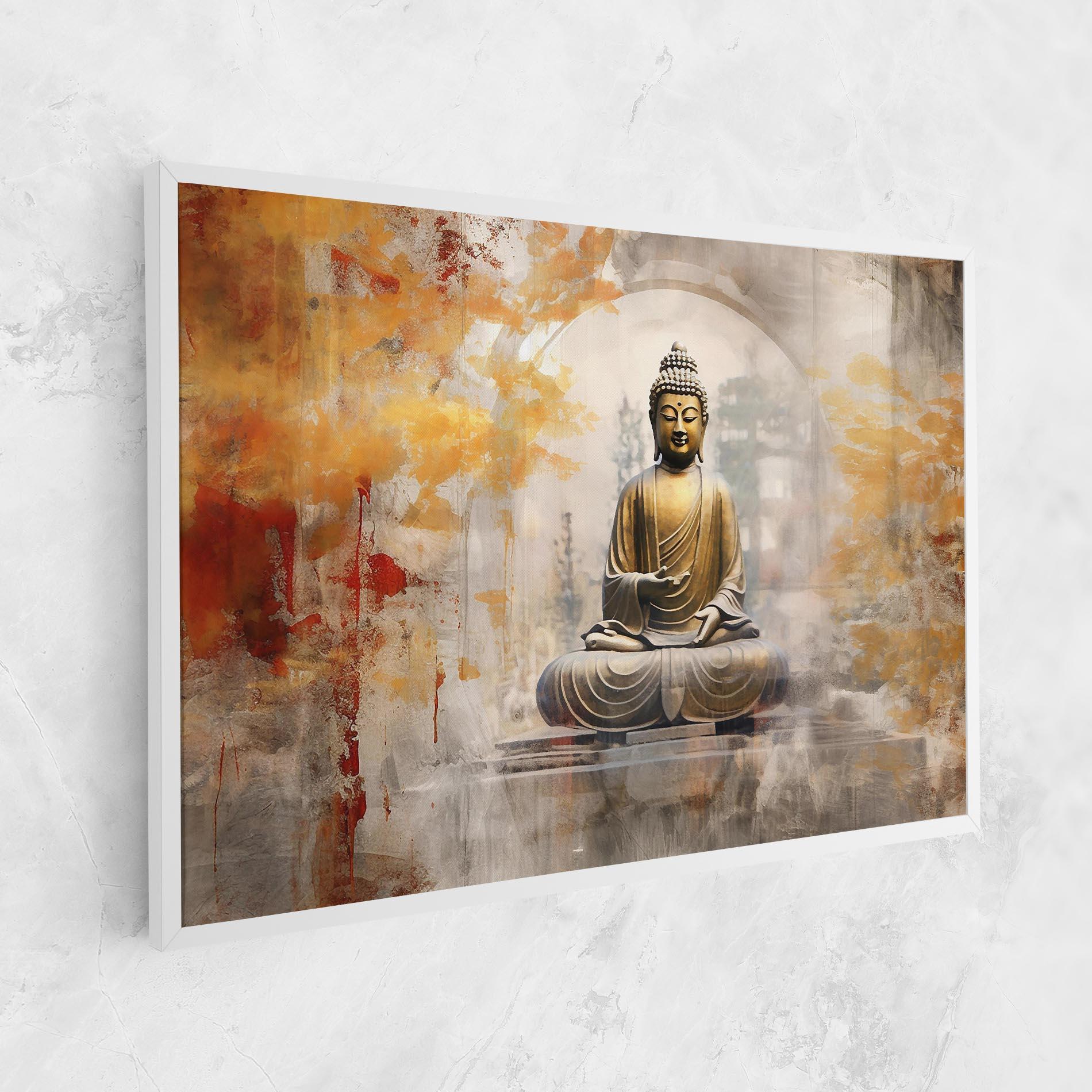 Leinwandbild Grey Gold Buddha mockup 1