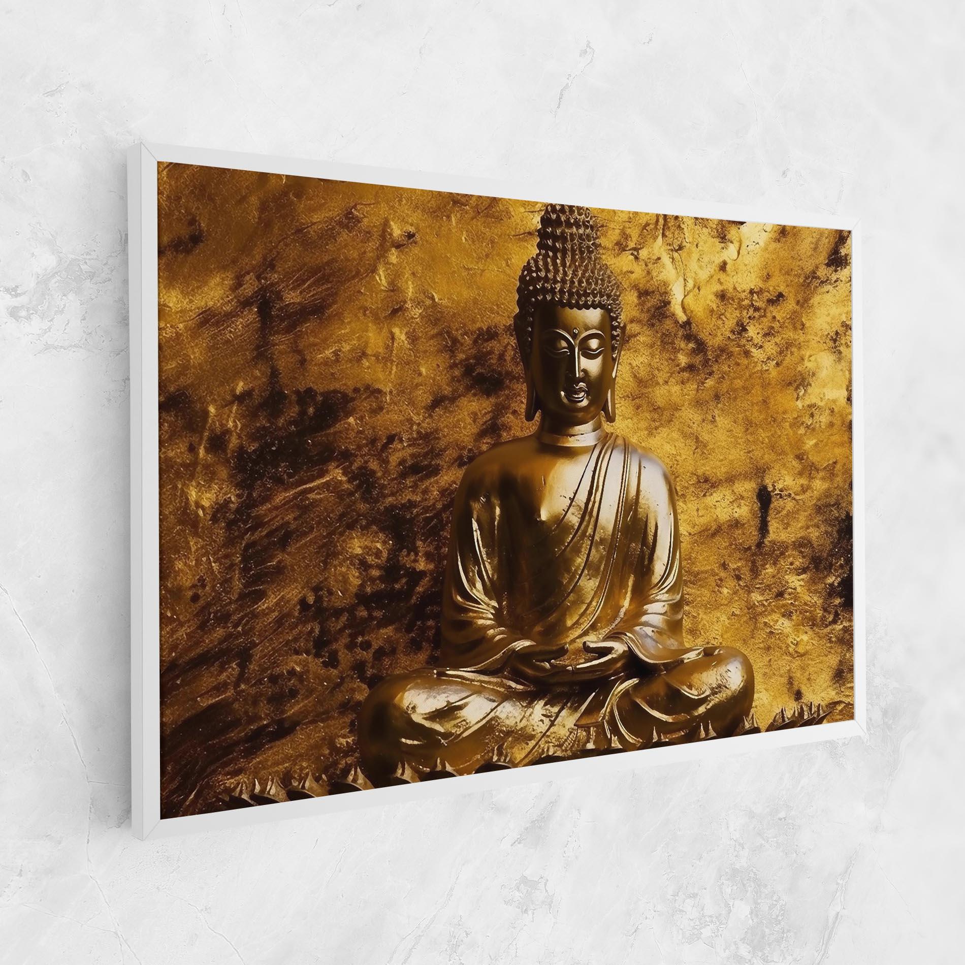 Leinwandbild Statue Gold Buddha mockup 1