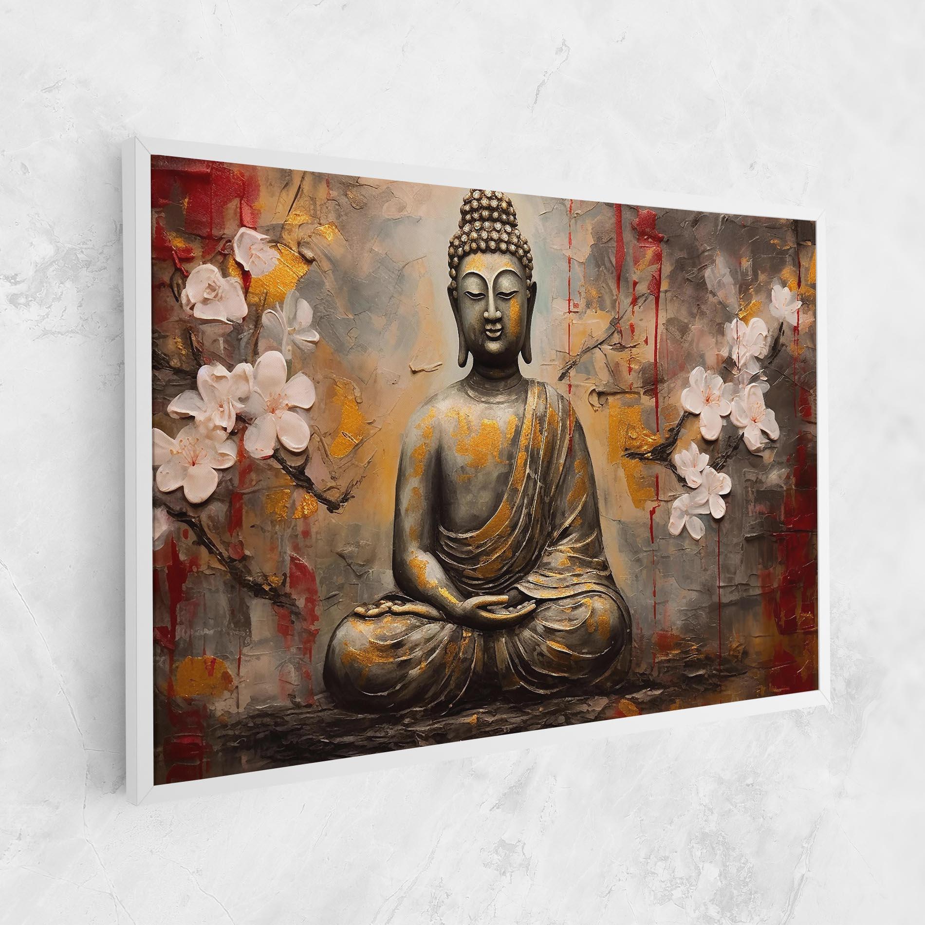Leinwandbild White Red Buddha mockup 1