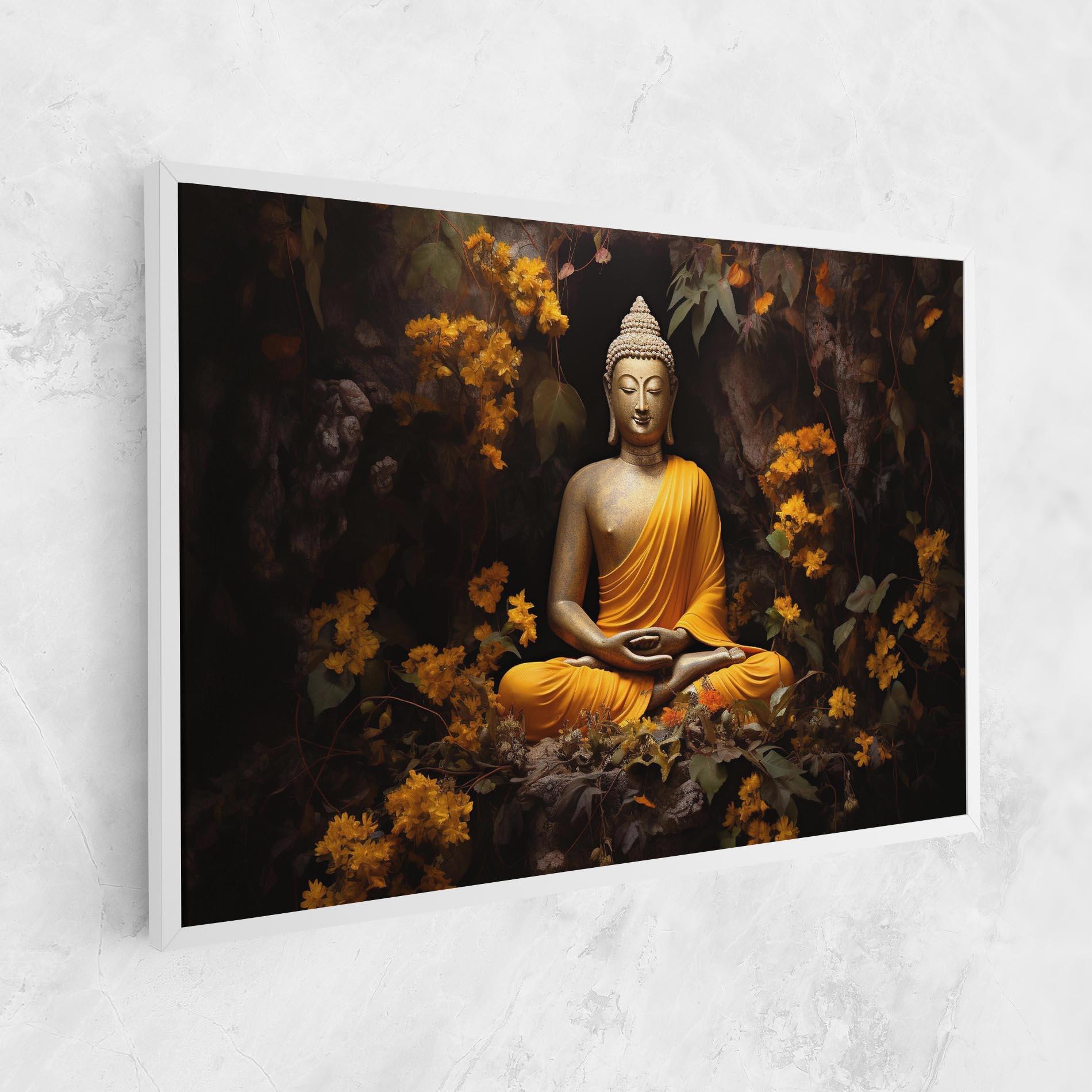 Leinwandbild Yellow Light Buddha mockup 1