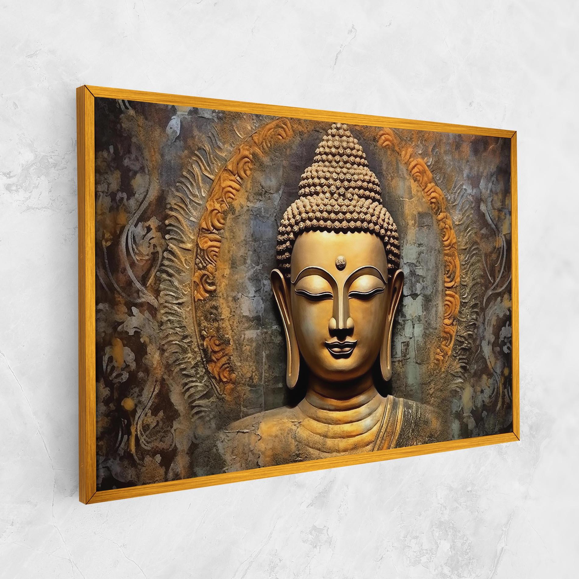 Leinwandbild Buddha 3d Head mockup 1