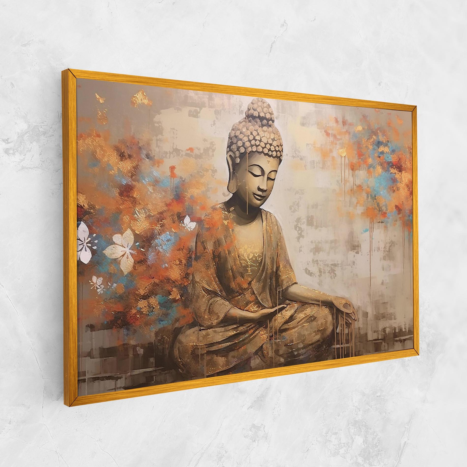 Leinwandbild Buddha Cream Blue mockup 1