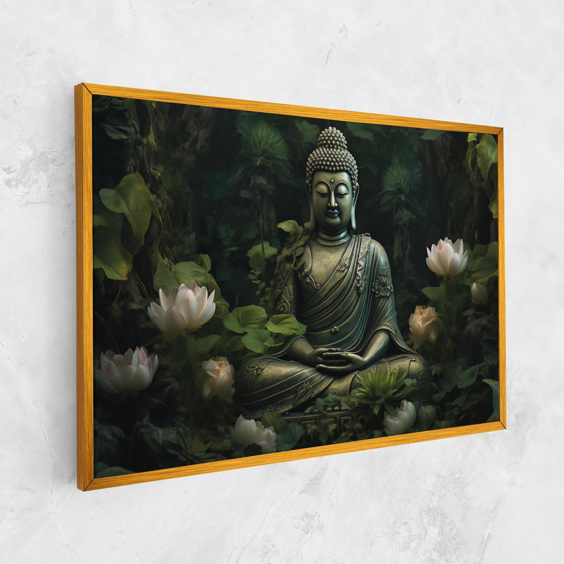 Leinwandbild Buddha Lotus Flower mockup 1