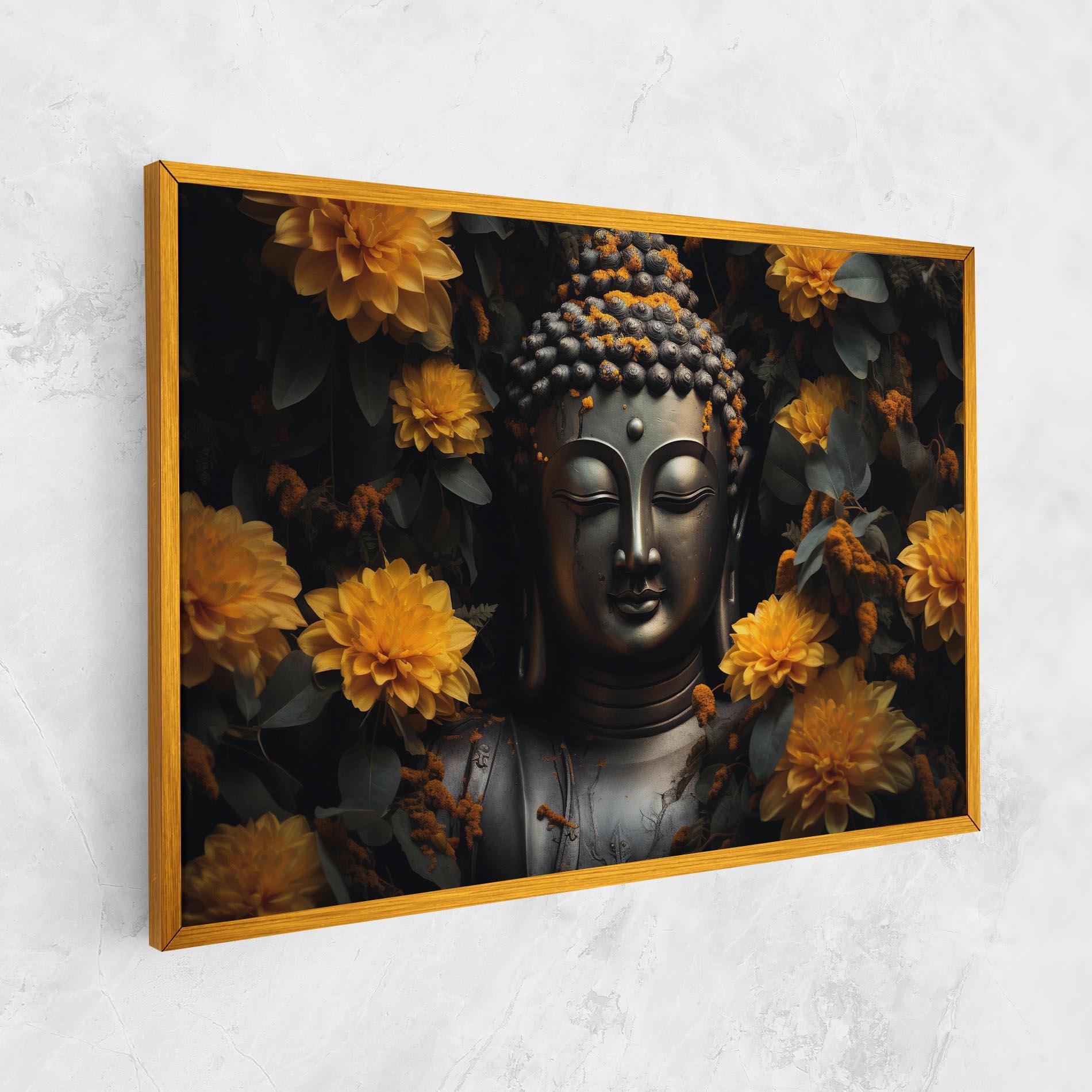 Leinwandbild Buddha Peace Statue mockup 1