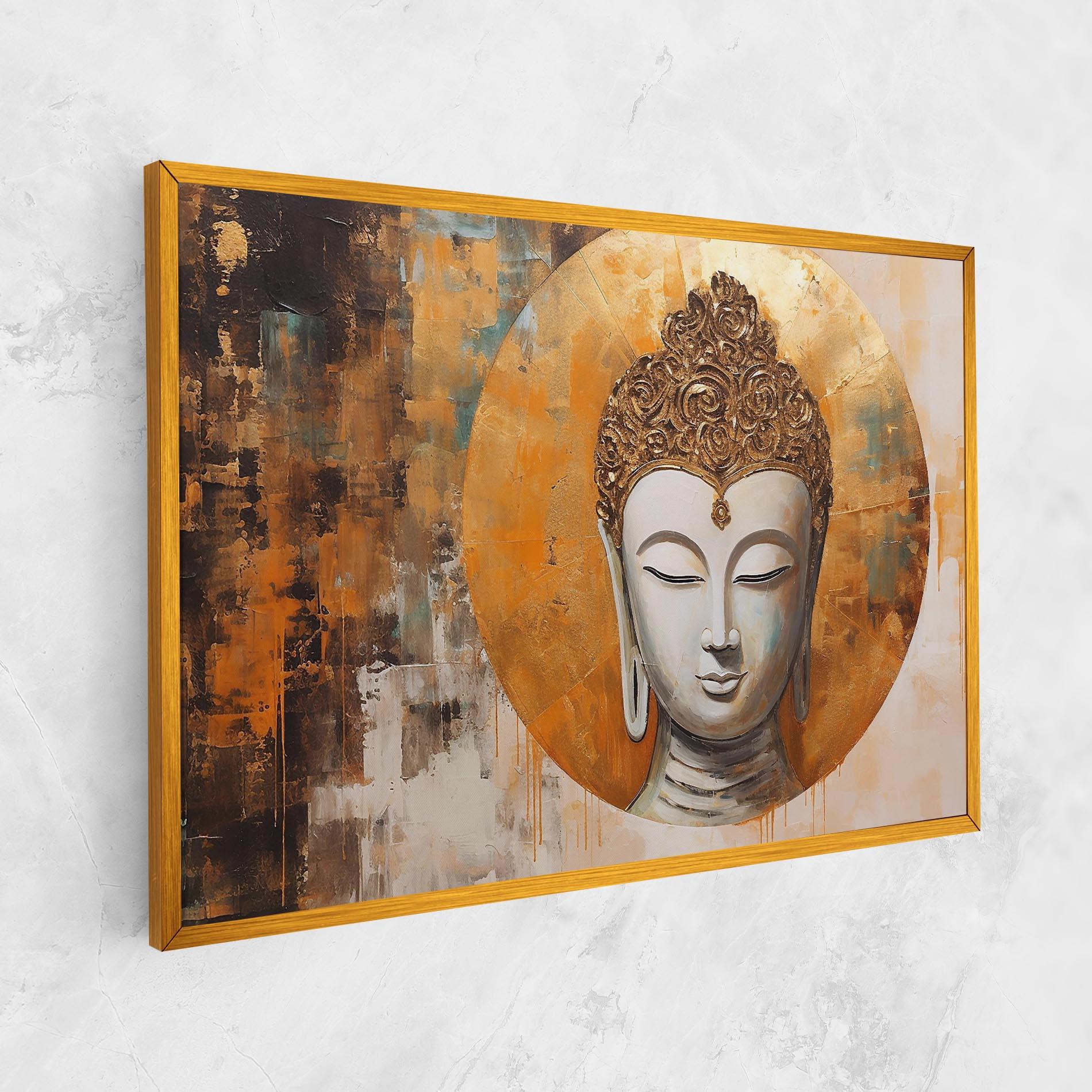 Leinwandbild Cream Circle Buddha mockup 1