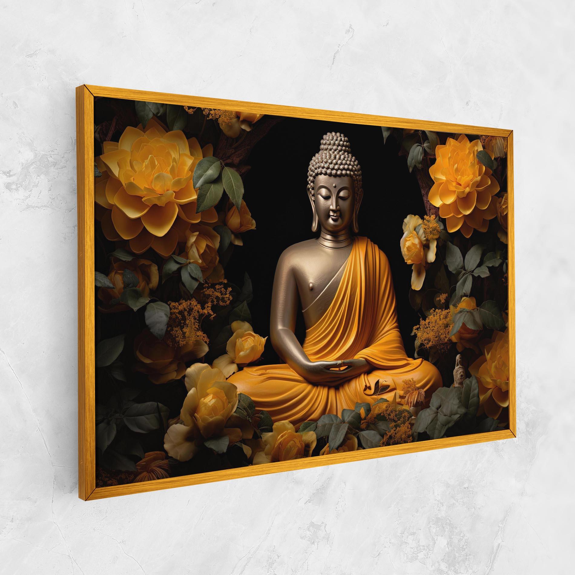Leinwandbild Gold Buddha Flower mockup 1