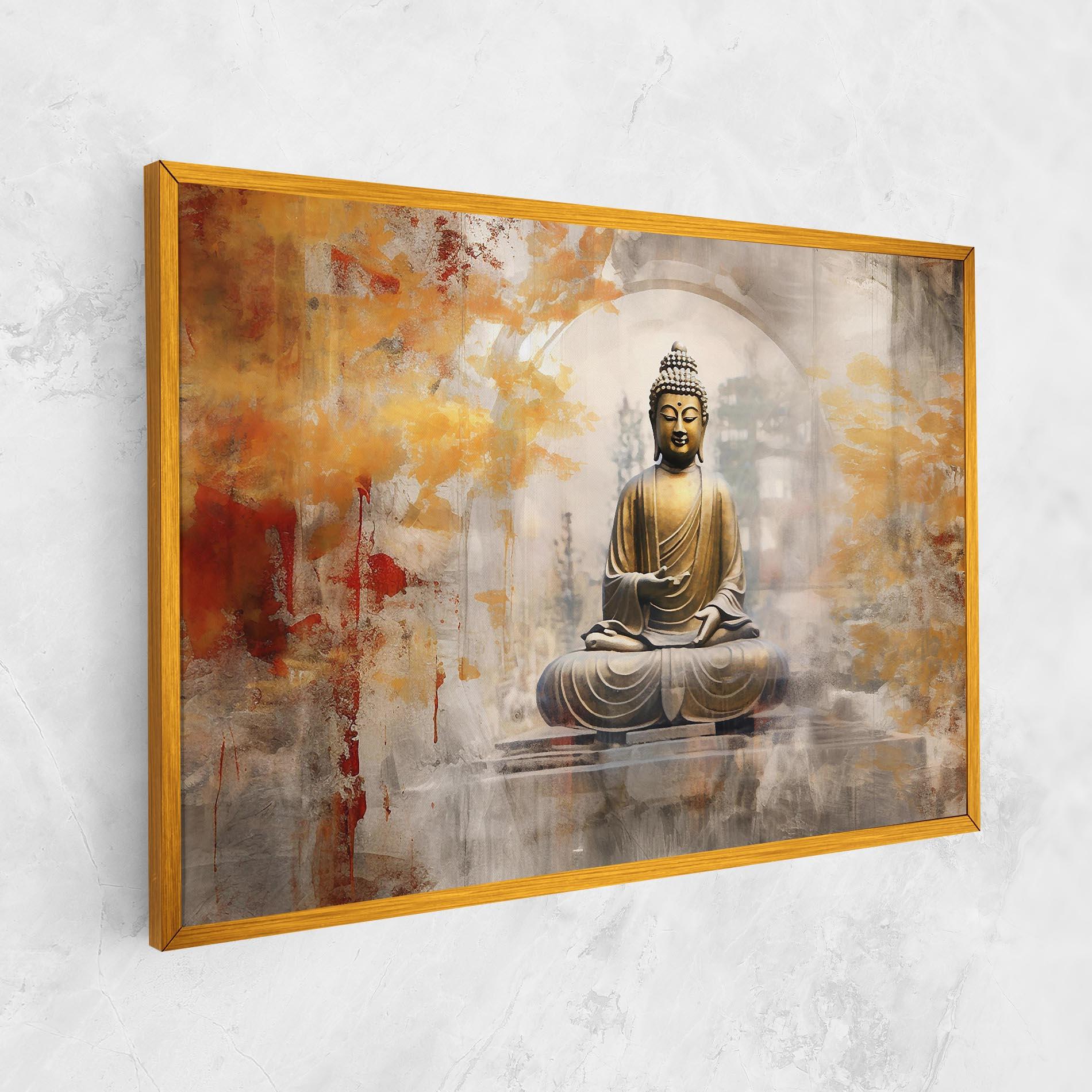 Leinwandbild Grey Gold Buddha mockup 1