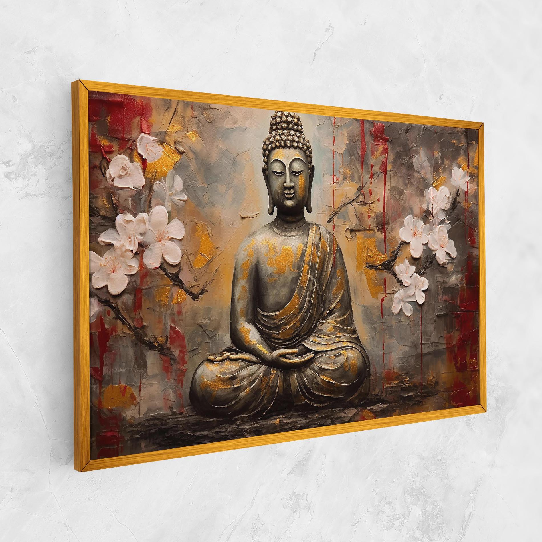Leinwandbild White Red Buddha mockup 1