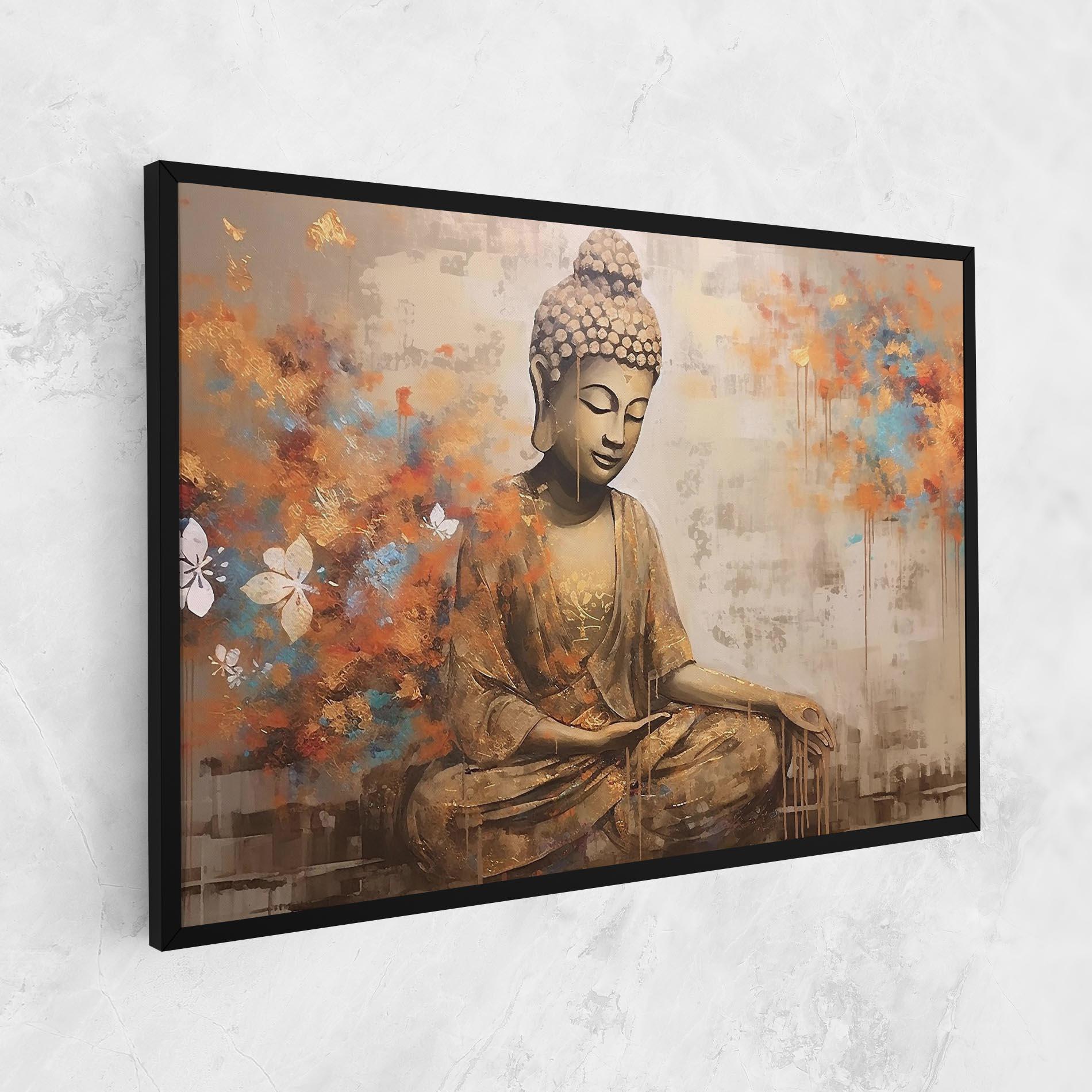 Leinwandbild Buddha Cream Blue mockup 1