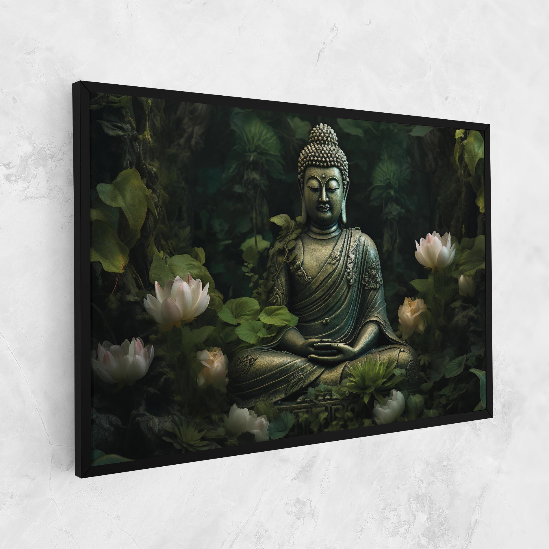 Leinwandbild Buddha Lotus Flower mockup 1