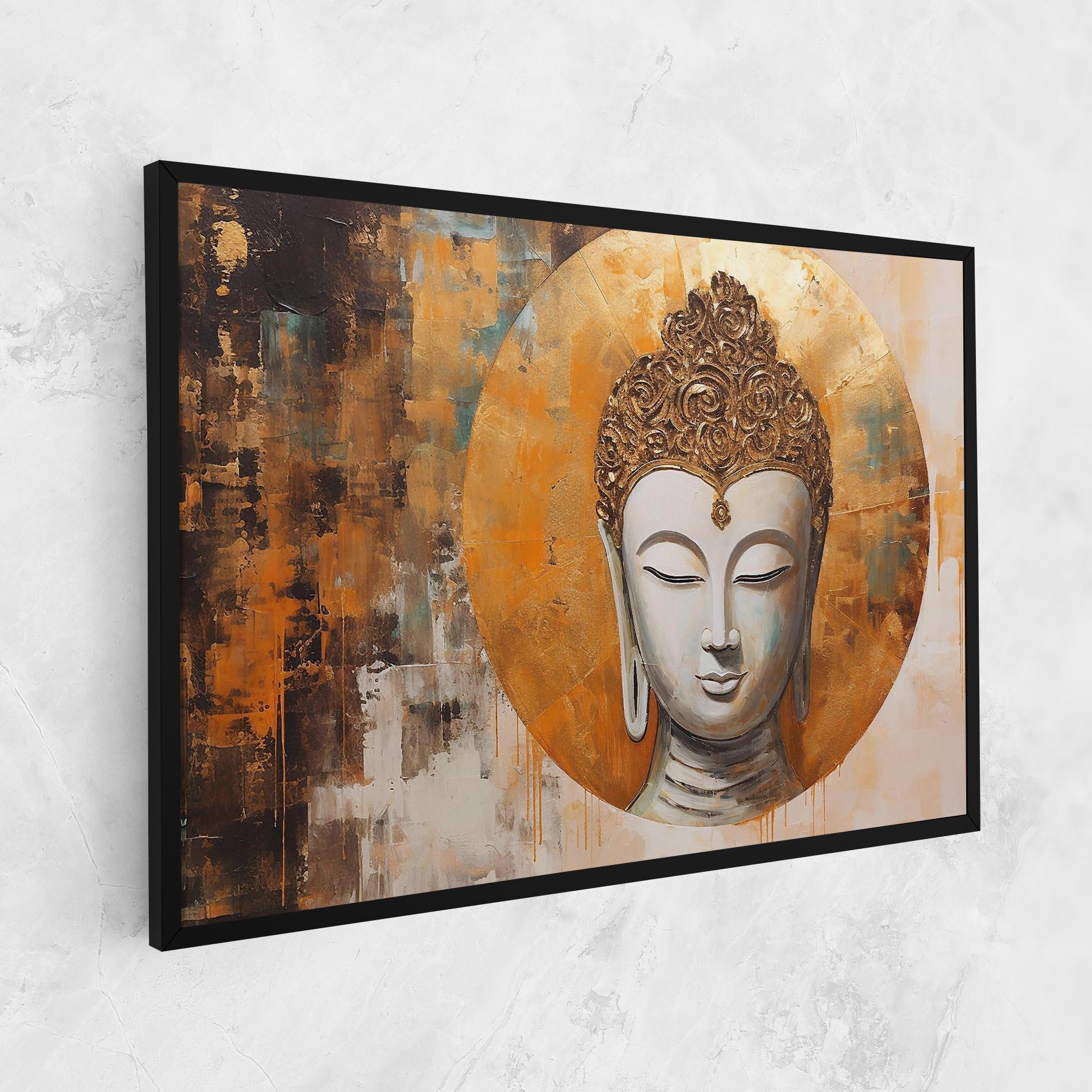 Leinwandbild Cream Circle Buddha mockup 1