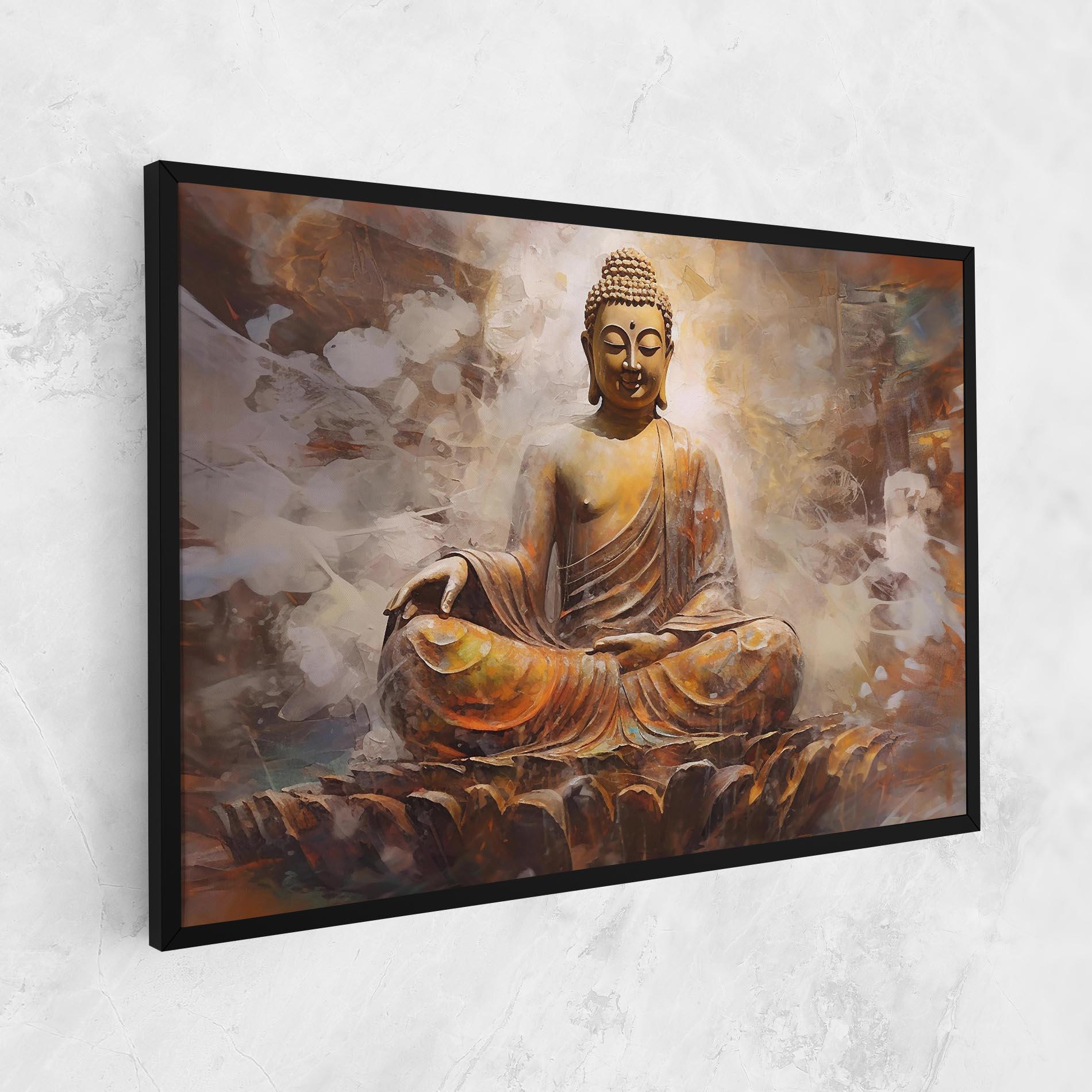 Leinwandbild Cream Orange Buddha mockup 1