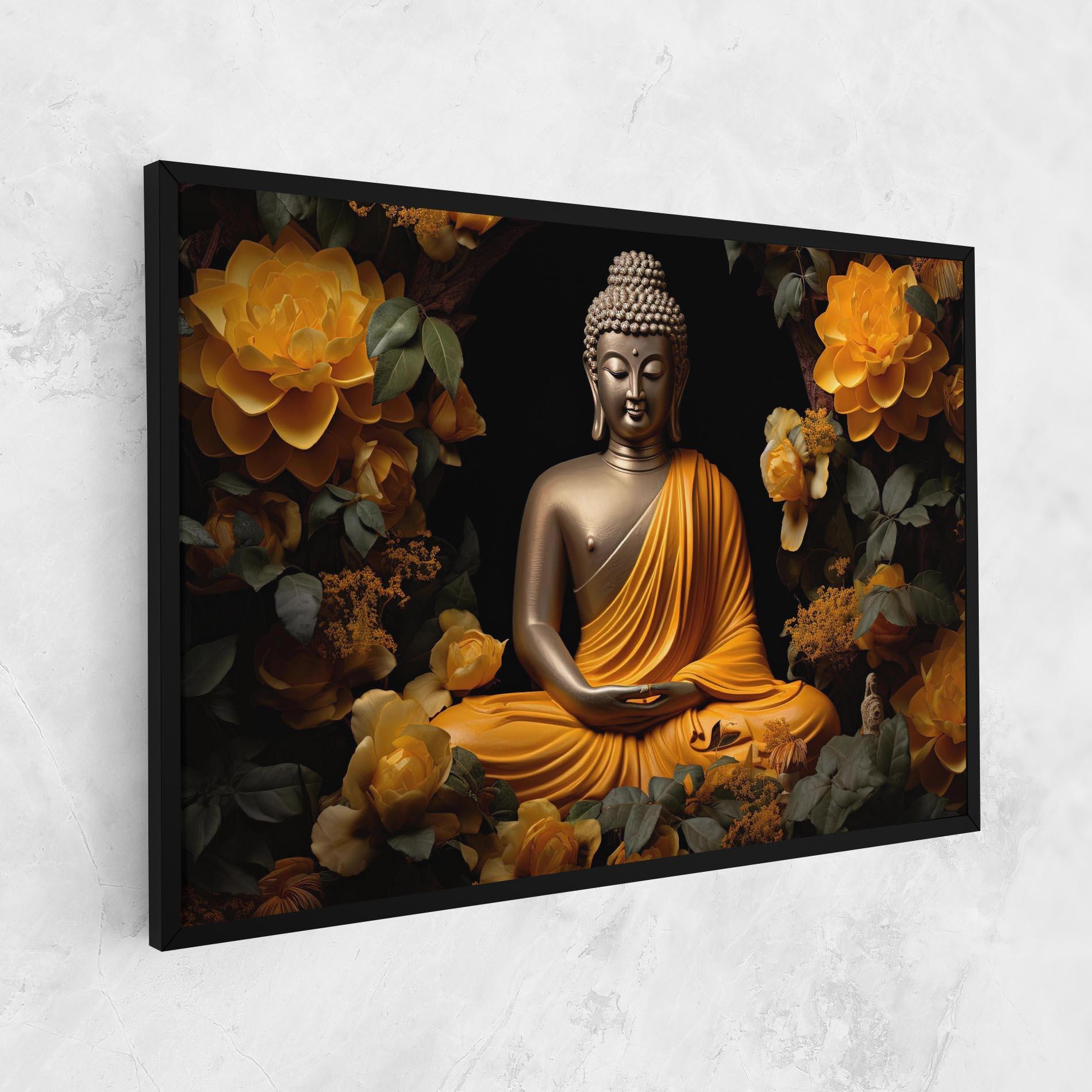 Leinwandbild Gold Buddha Flower mockup 1