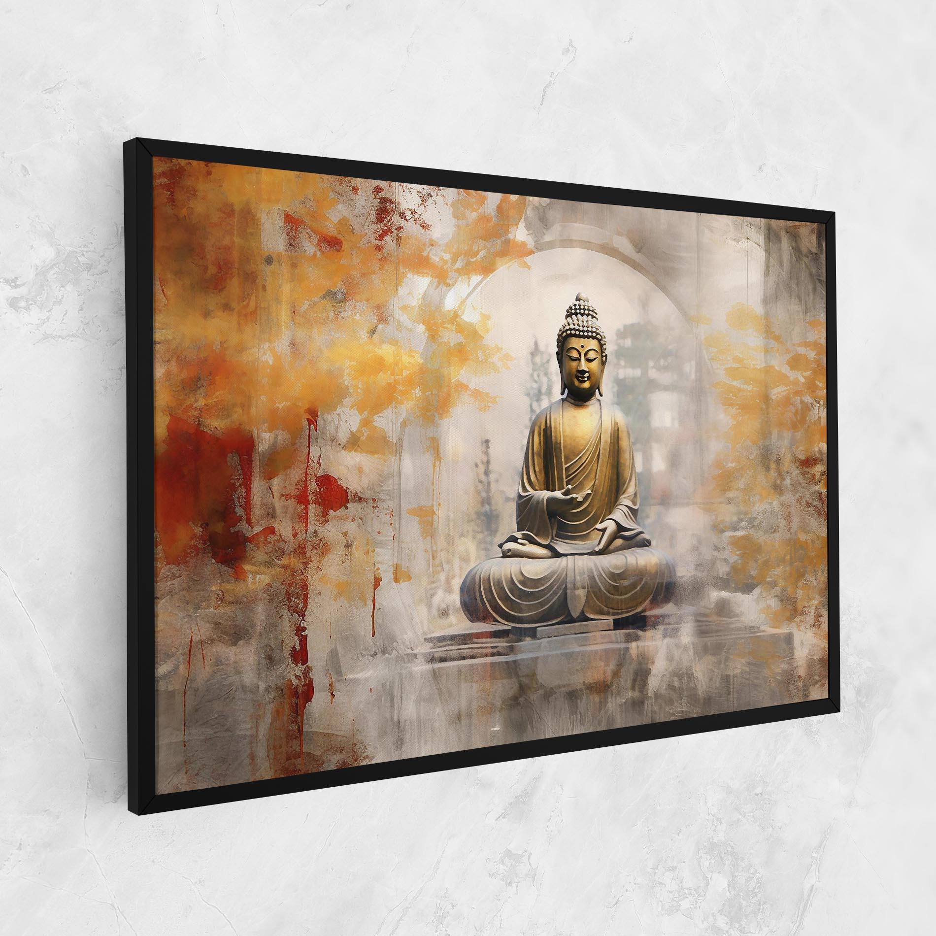 Leinwandbild Grey Gold Buddha mockup 1