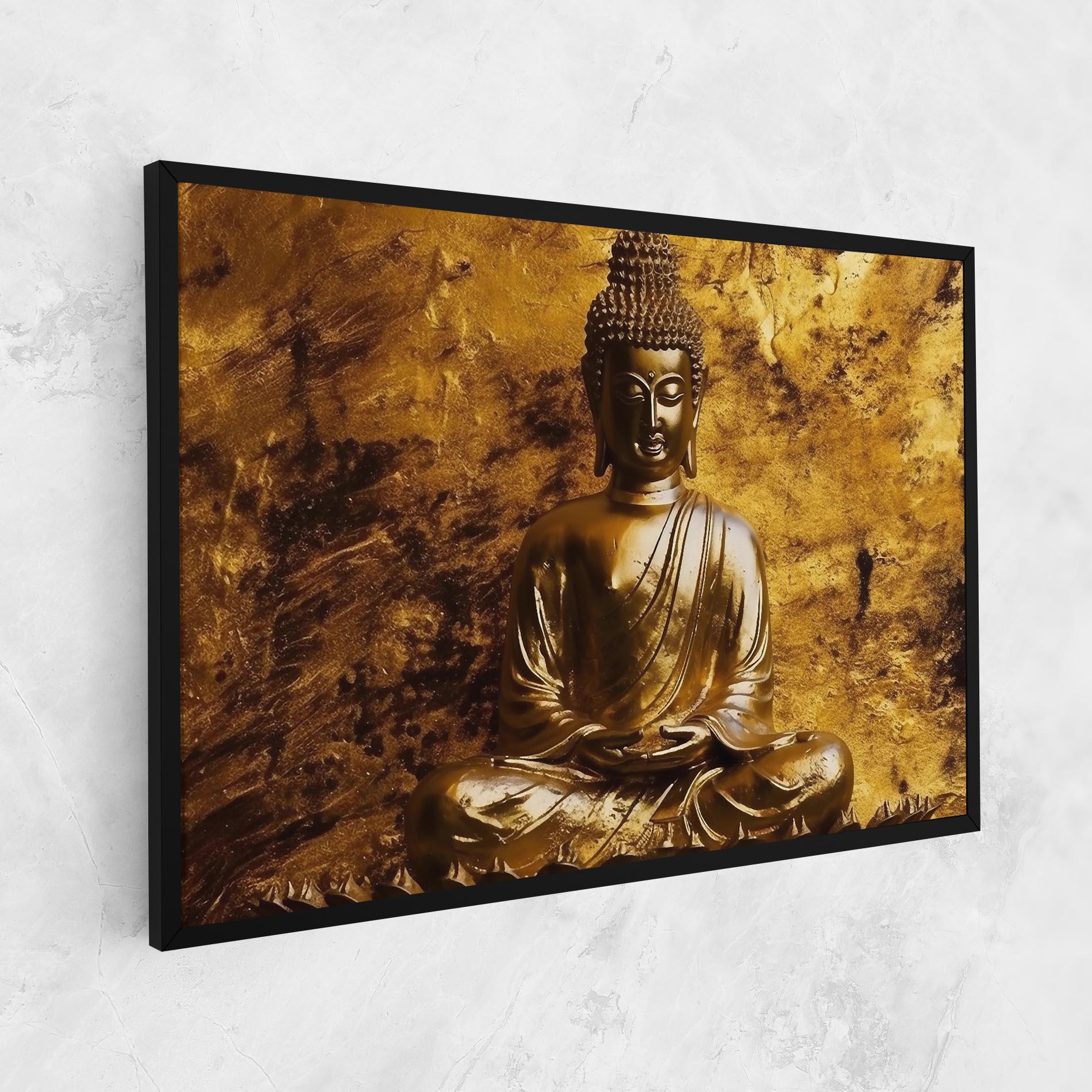 Leinwandbild Statue Gold Buddha mockup 1