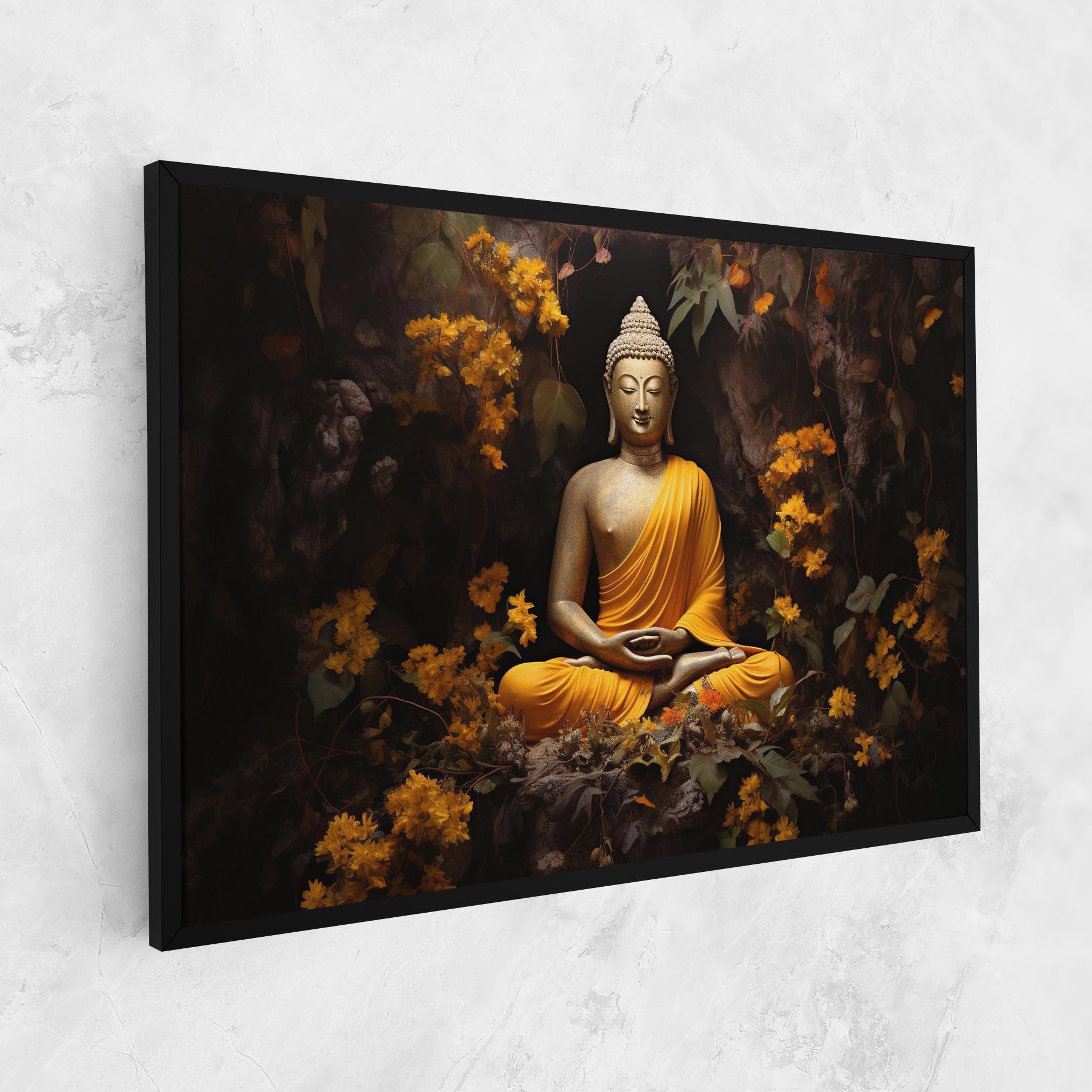 Leinwandbild Yellow Light Buddha mockup 1