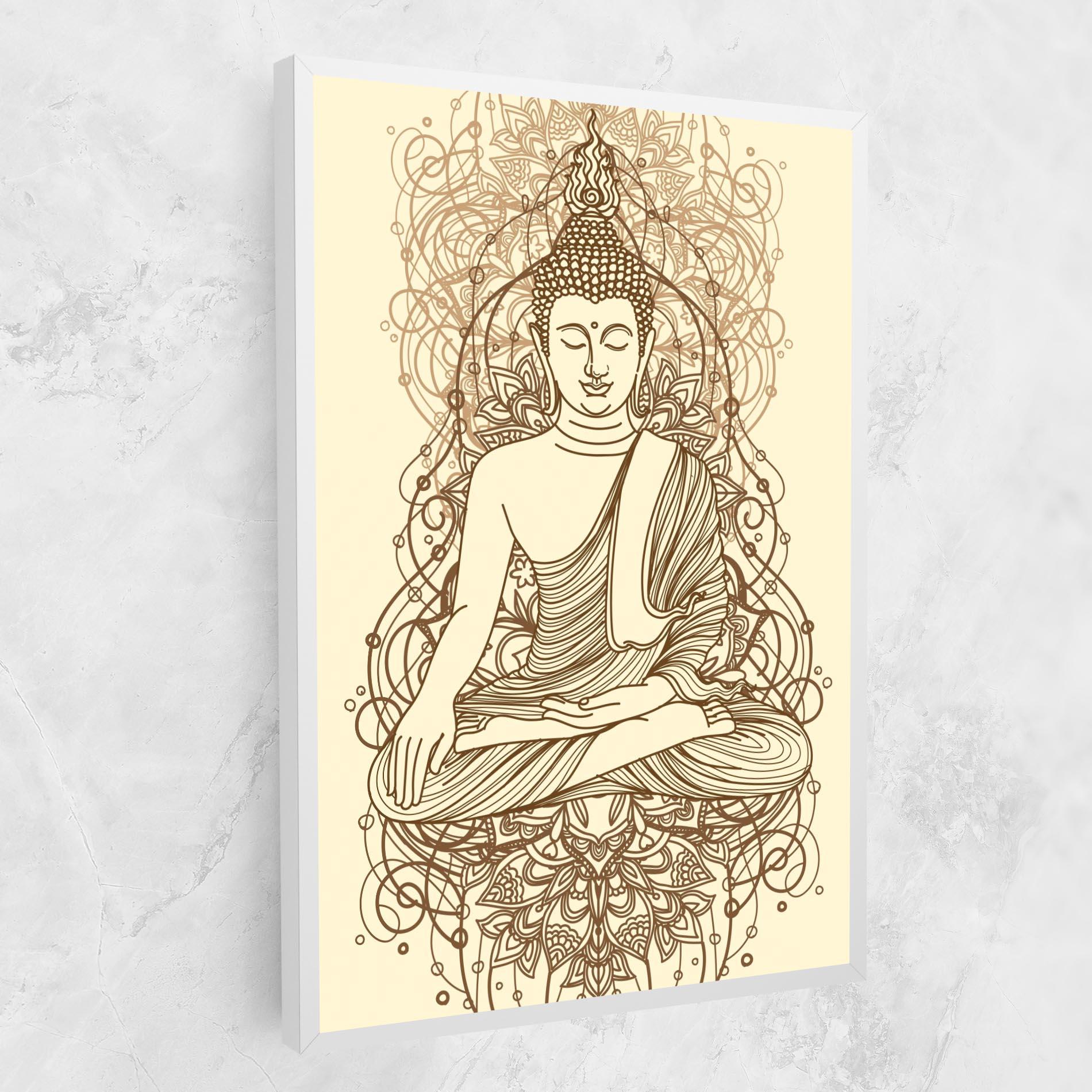 Leinwandbild Brown Line Buddha mockup 1