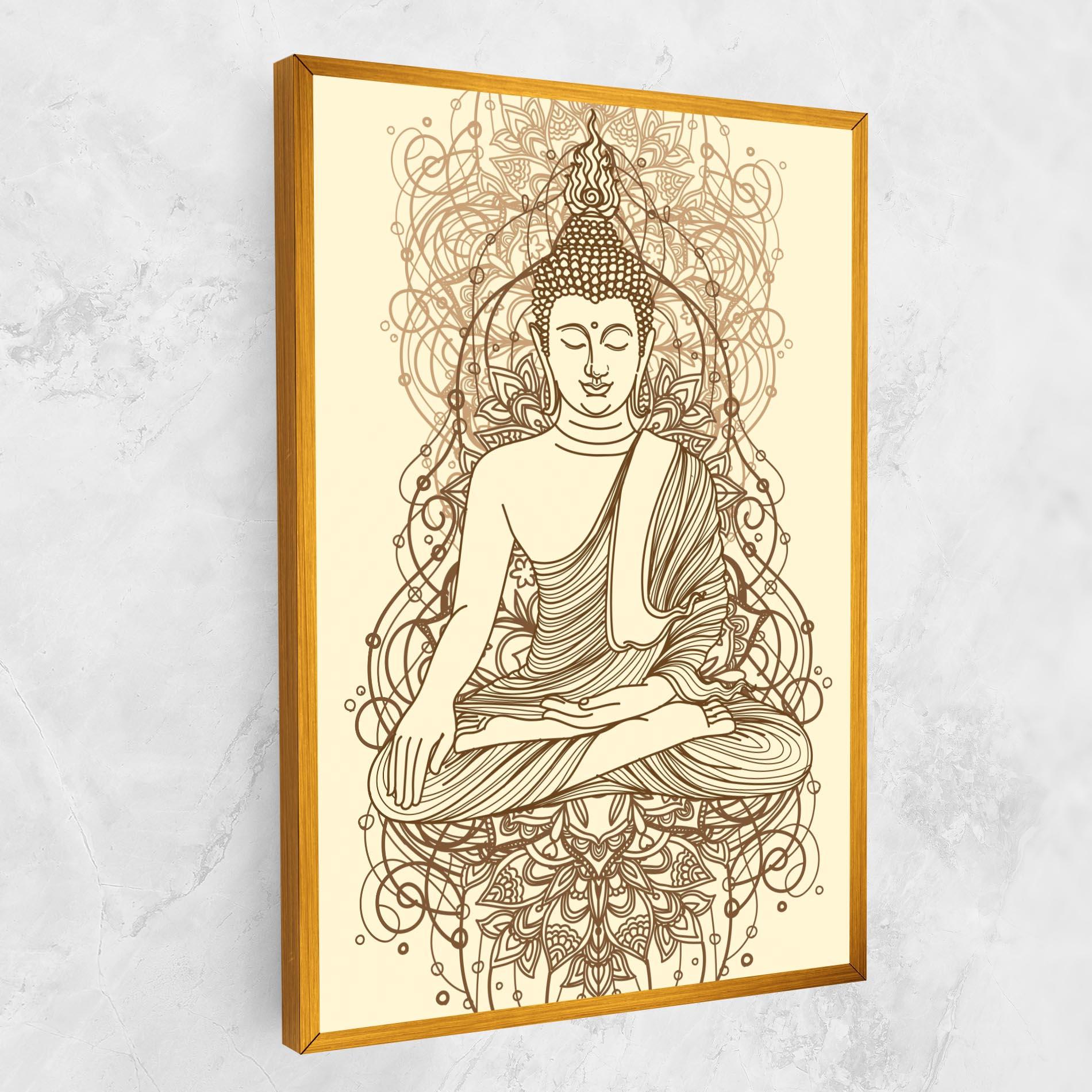 Leinwandbild Brown Line Buddha mockup 1