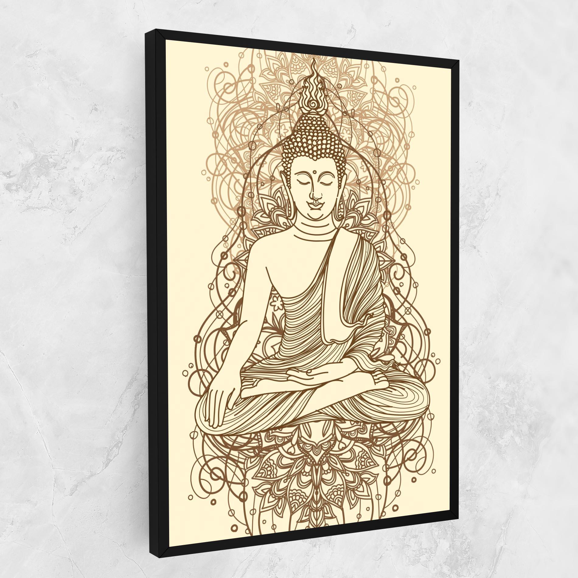 Leinwandbild Brown Line Buddha mockup 1