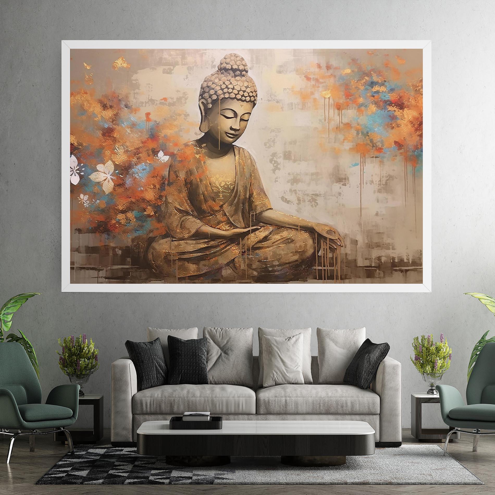 Leinwandbild Buddha Cream Blue mockup 7