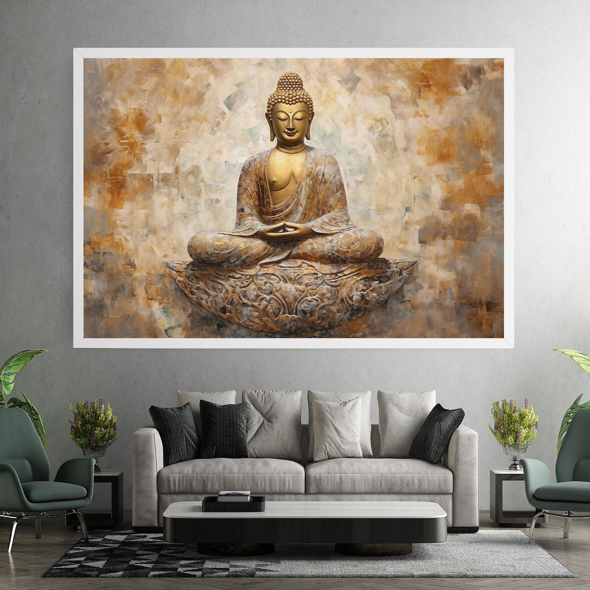 Leinwandbild Cream Buddha Art mockup 7