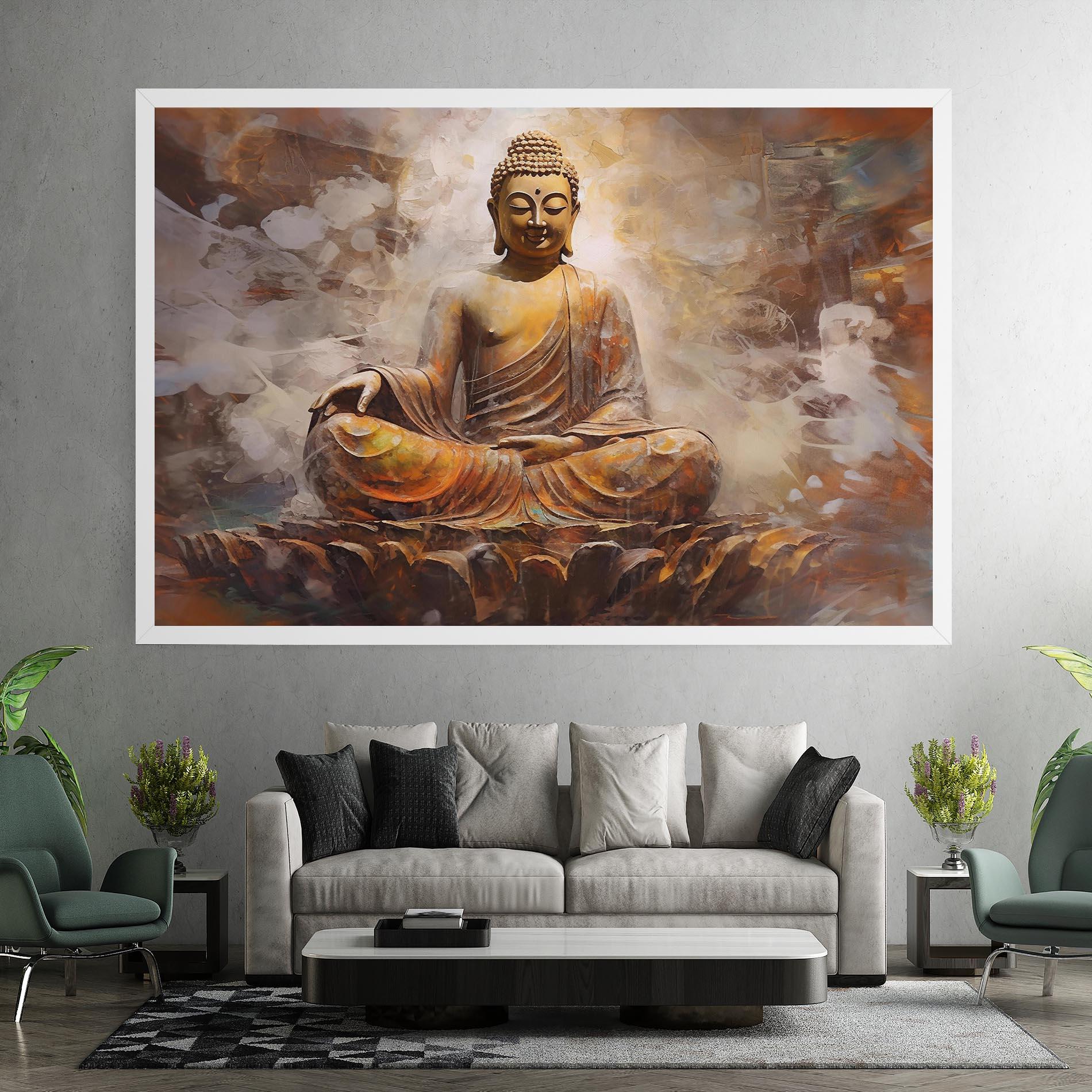 Leinwandbild Cream Orange Buddha mockup 7