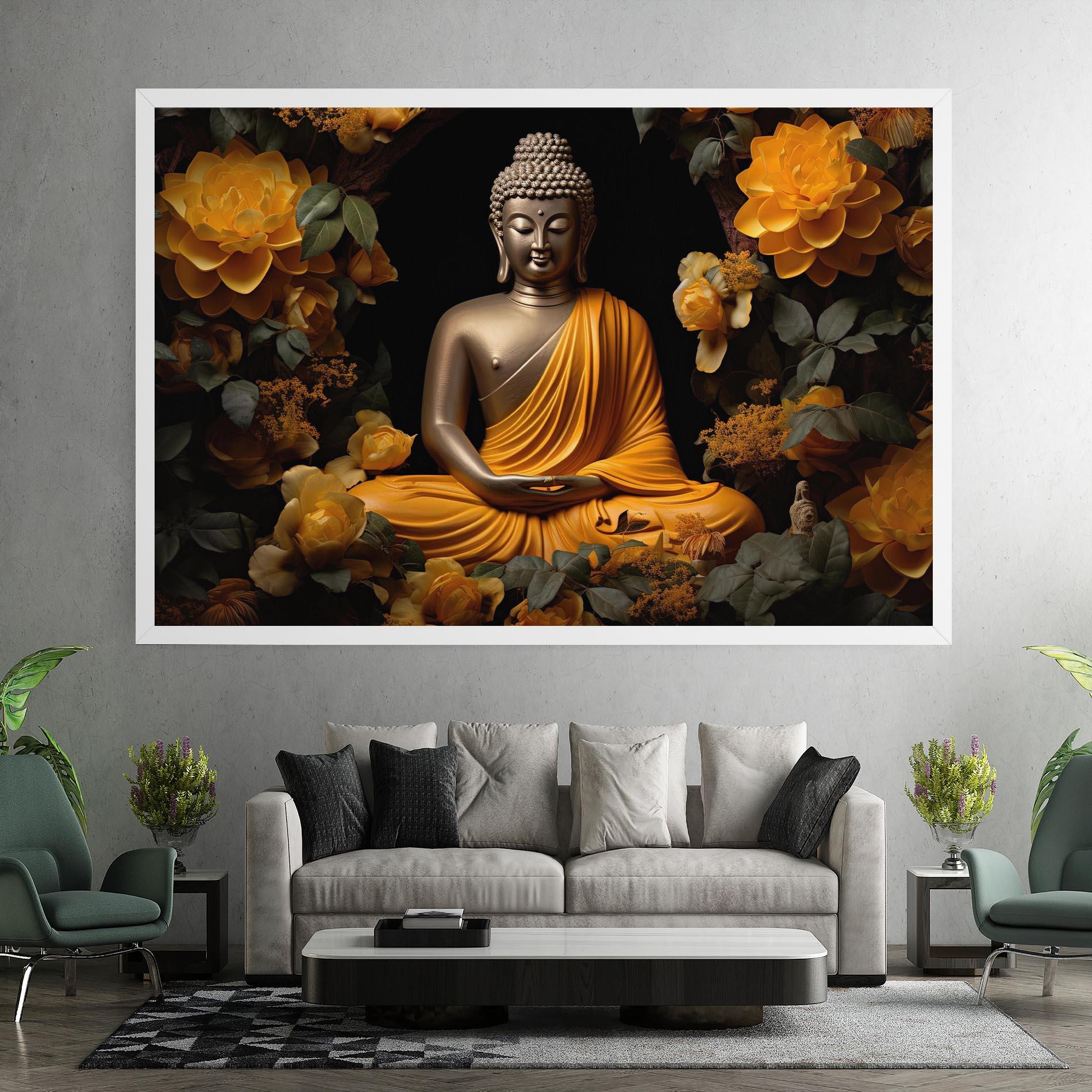 Leinwandbild Gold Buddha Flower mockup 7