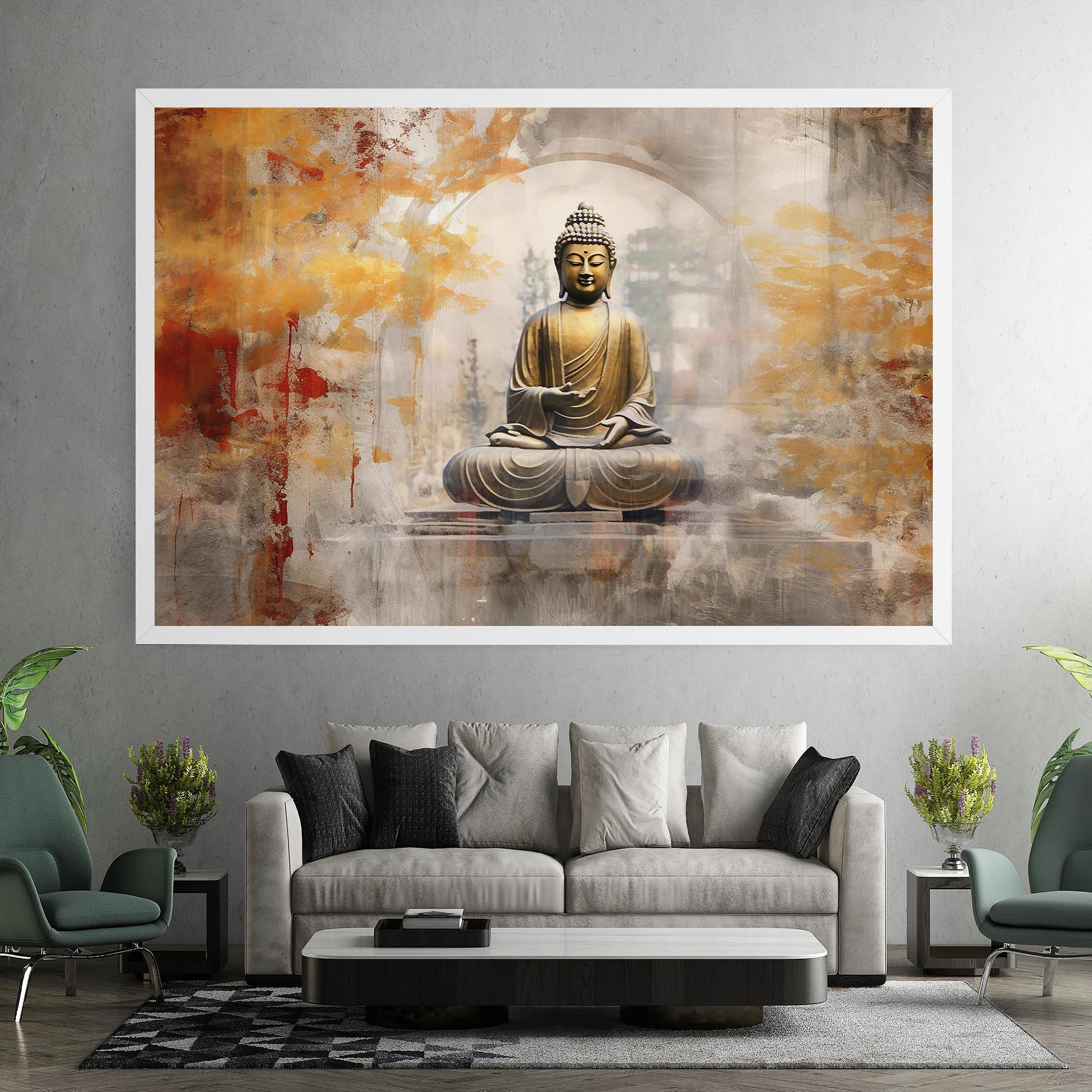 Leinwandbild Grey Gold Buddha mockup 7