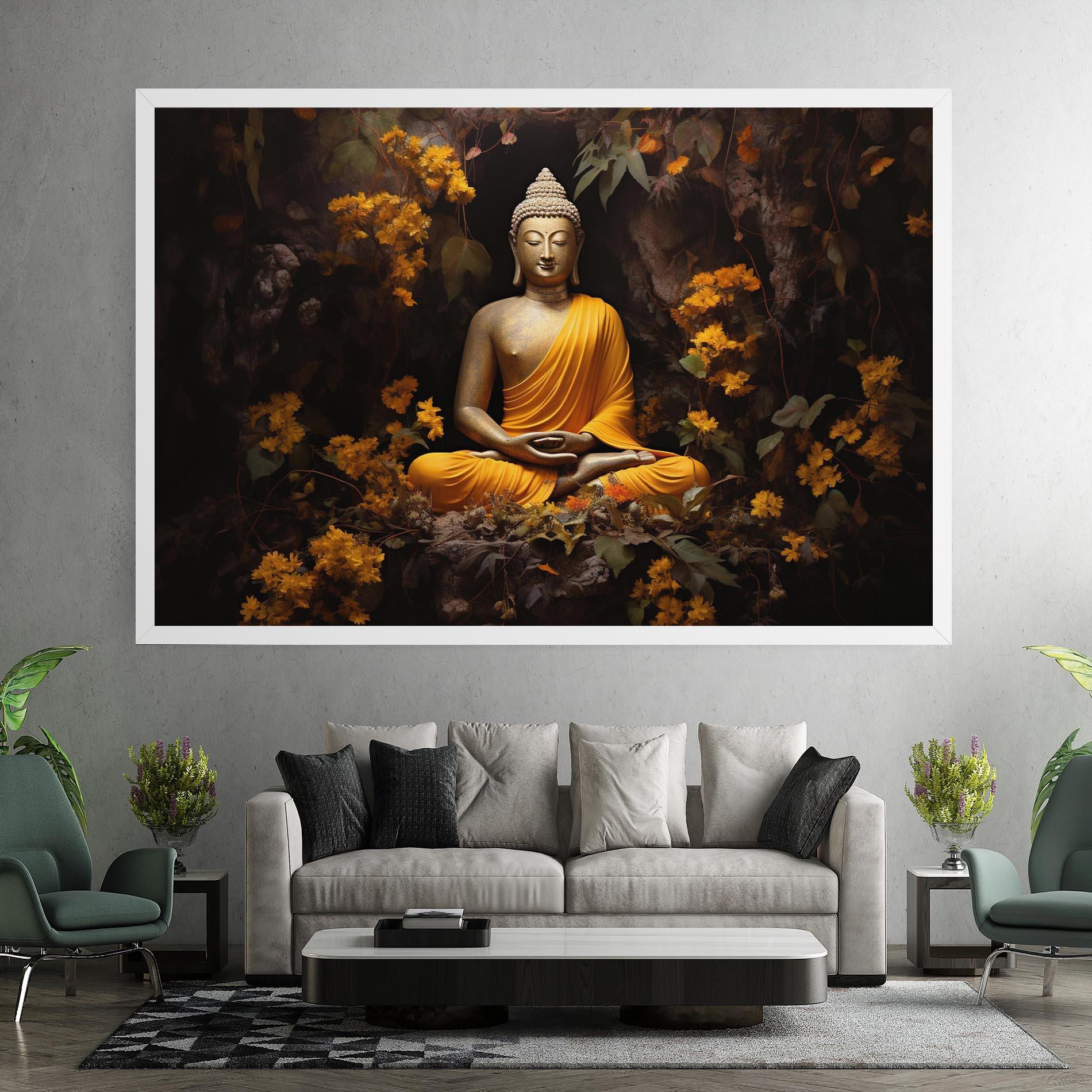 Leinwandbild Yellow Light Buddha mockup 7
