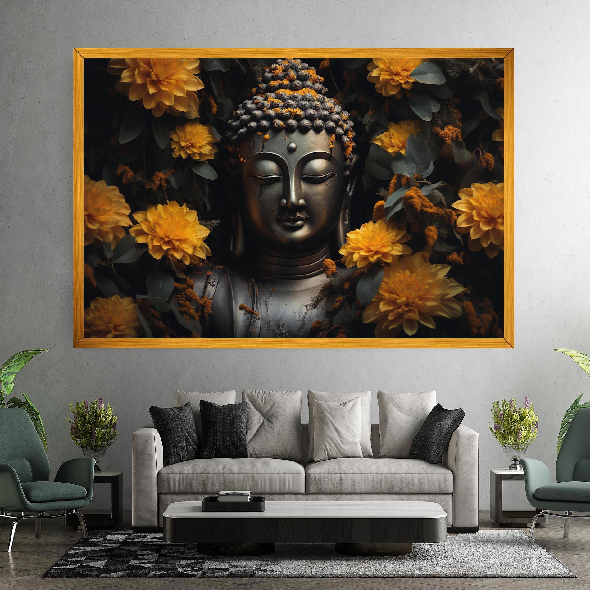 Leinwandbild Buddha Peace Statue mockup 7