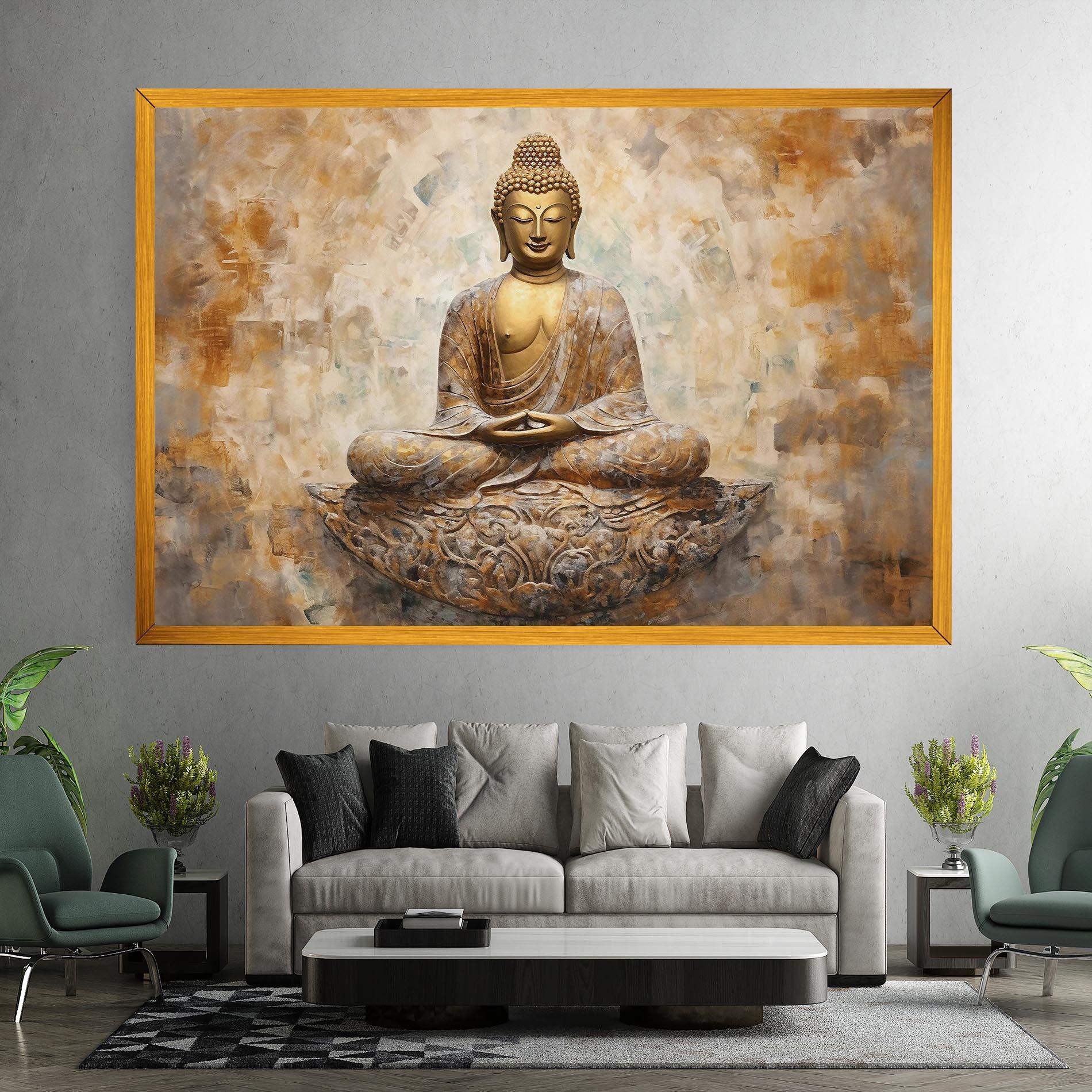 Leinwandbild Cream Buddha Art mockup 7