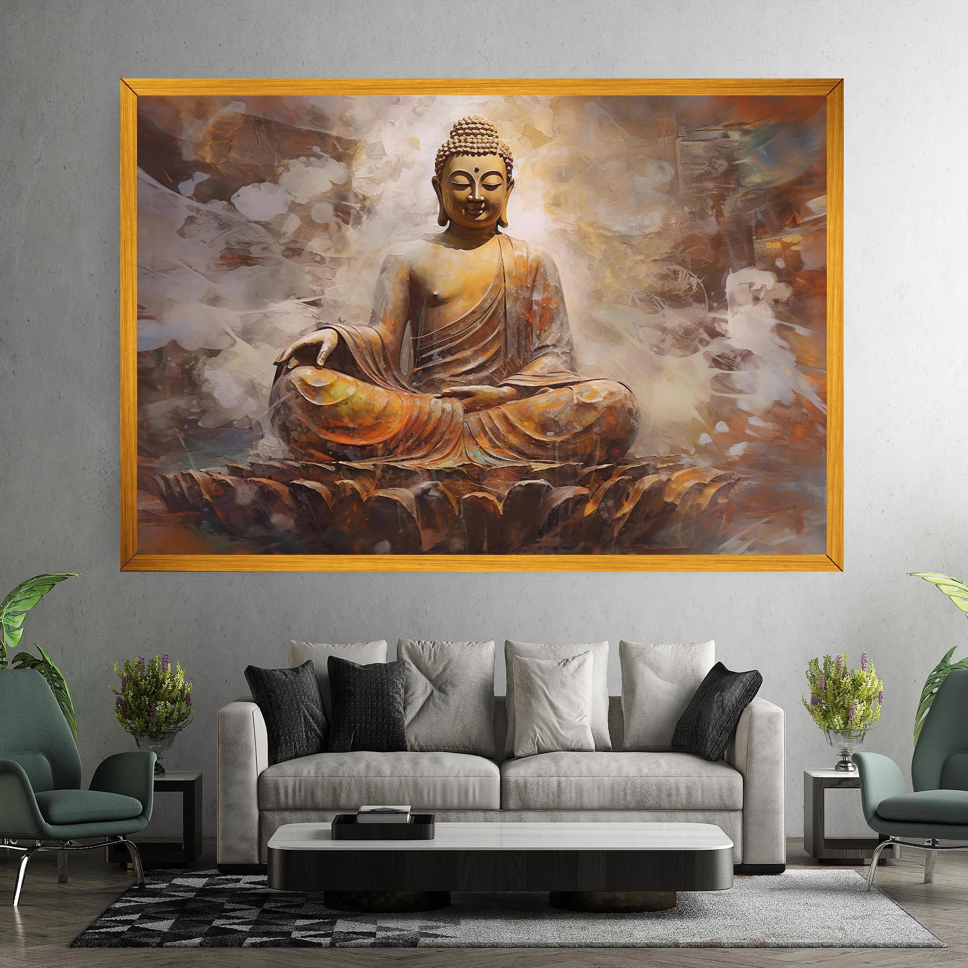 Leinwandbild Cream Orange Buddha mockup 7