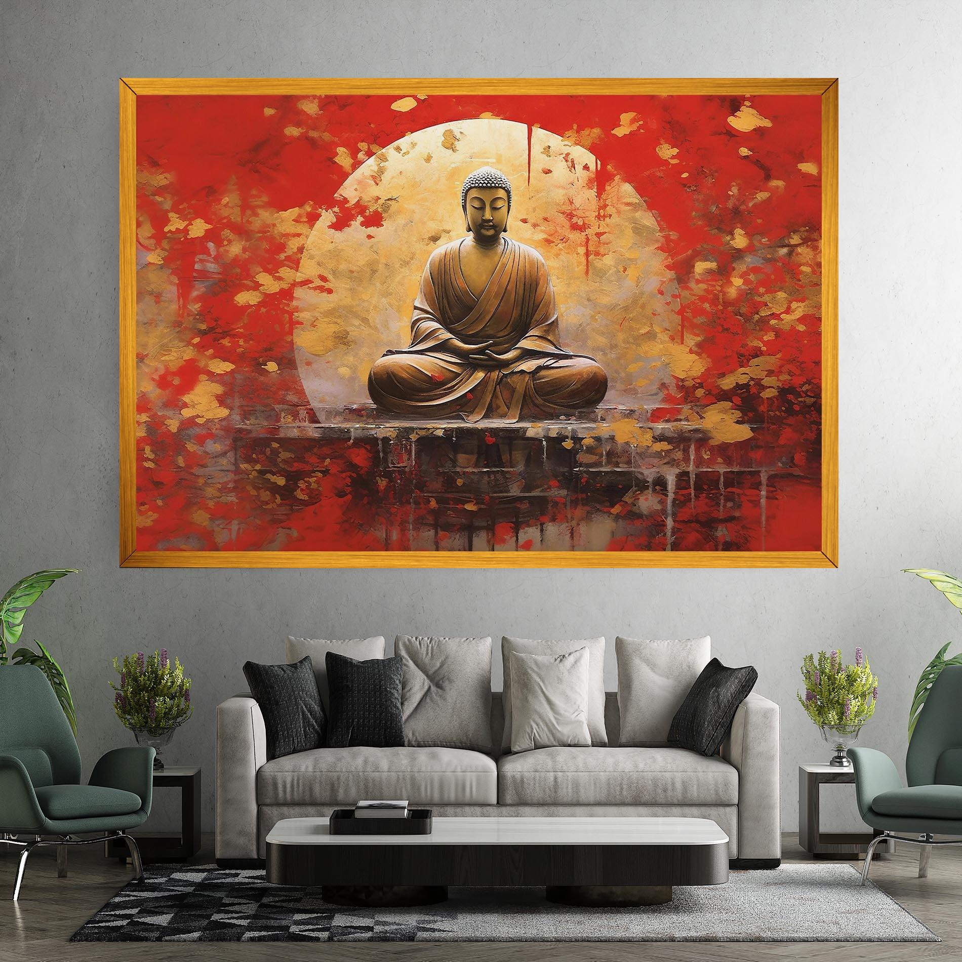 Leinwandbild Gold Circle Buddha mockup 7