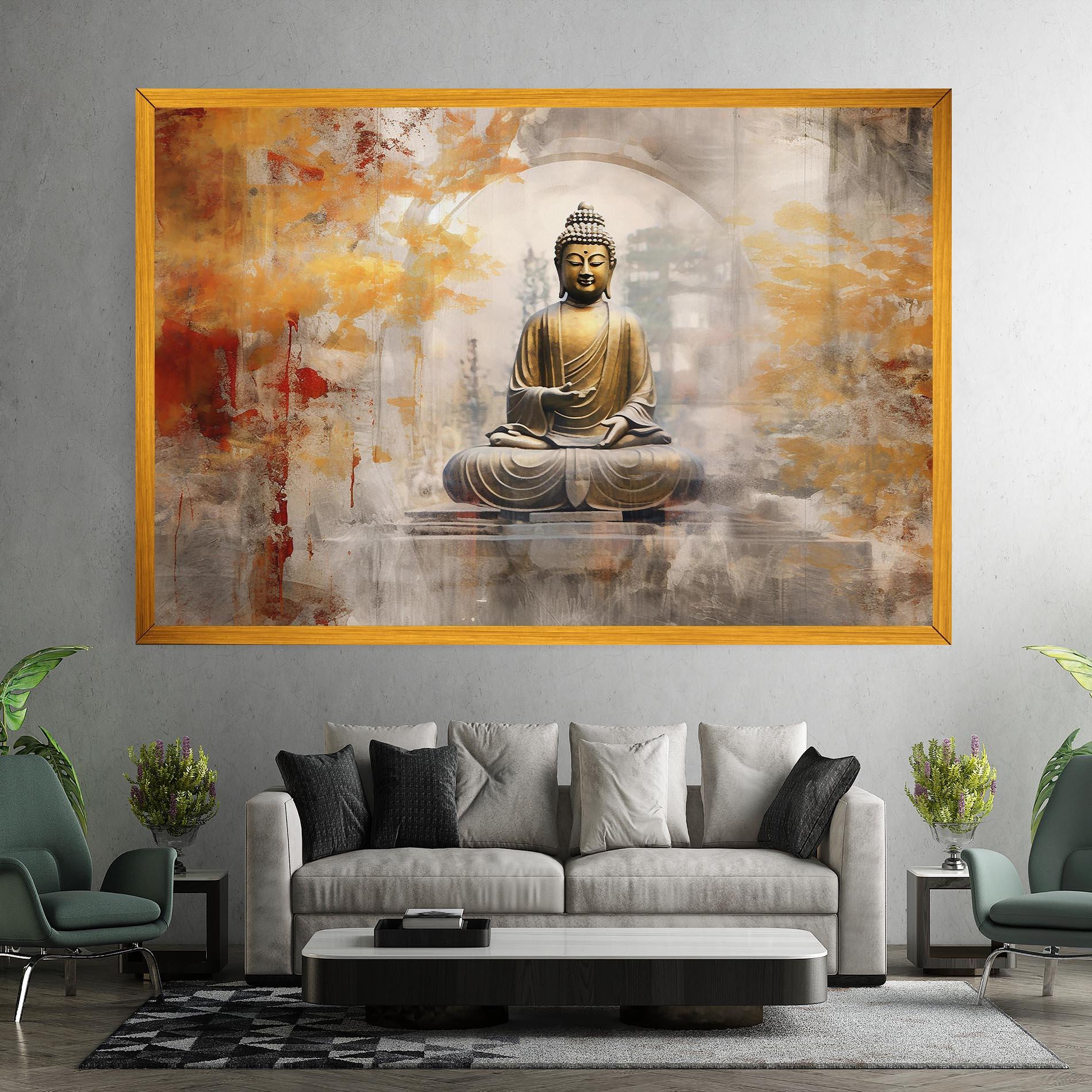 Leinwandbild Grey Gold Buddha mockup 7