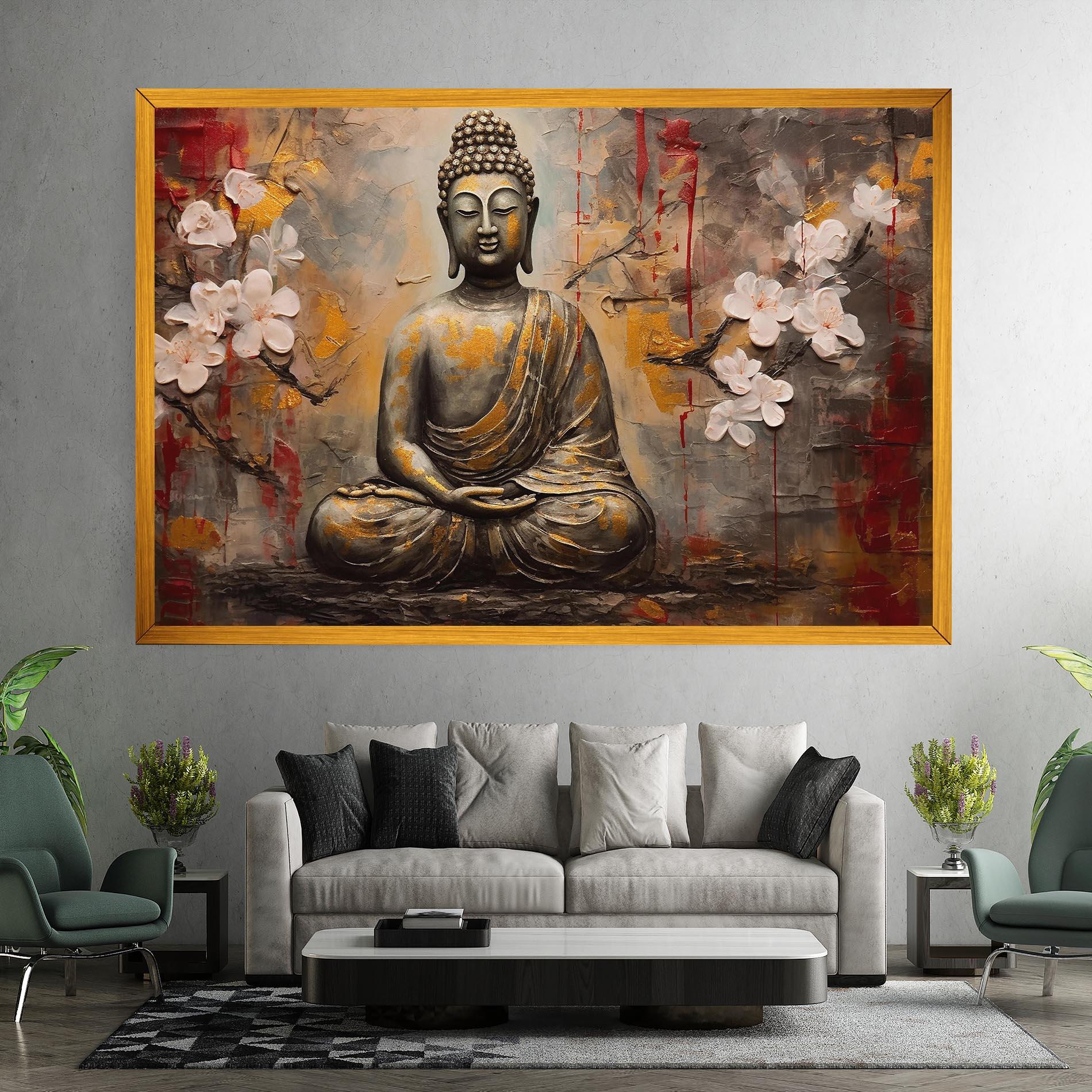 Leinwandbild White Red Buddha mockup 7