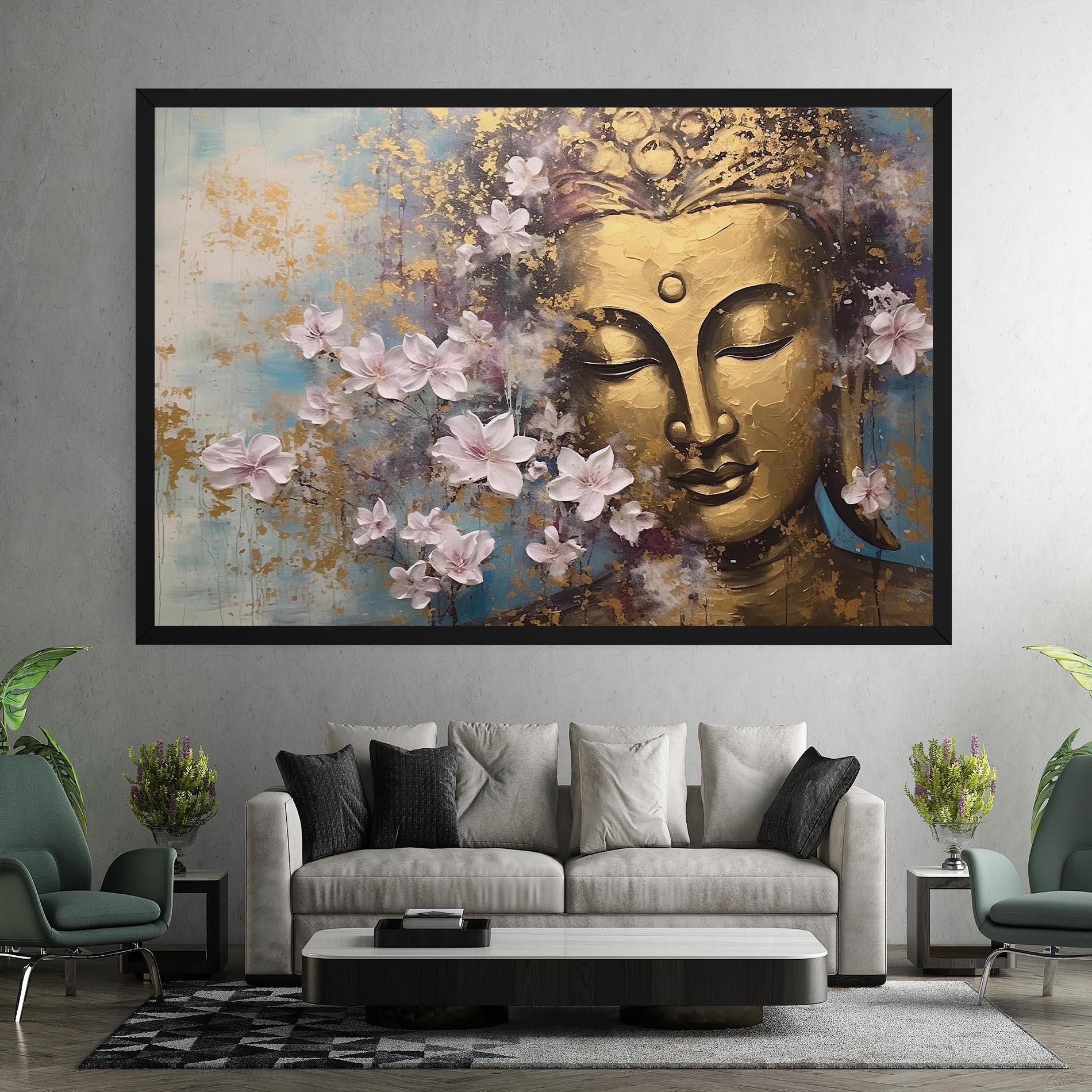 Leinwandbild Abstract Buddha Plants mockup 7