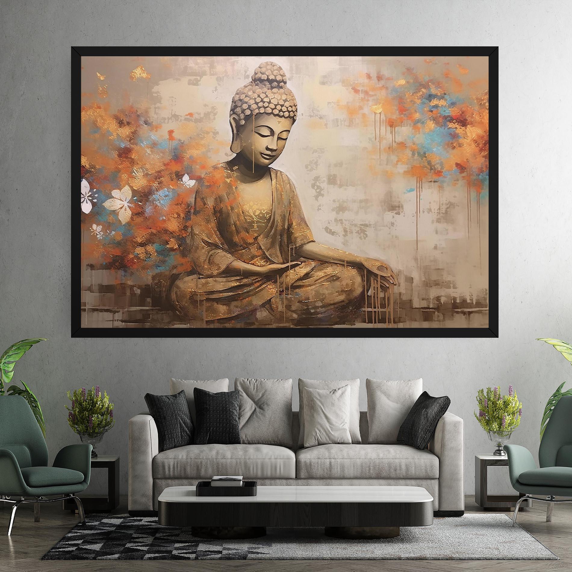 Leinwandbild Buddha Cream Blue mockup 7